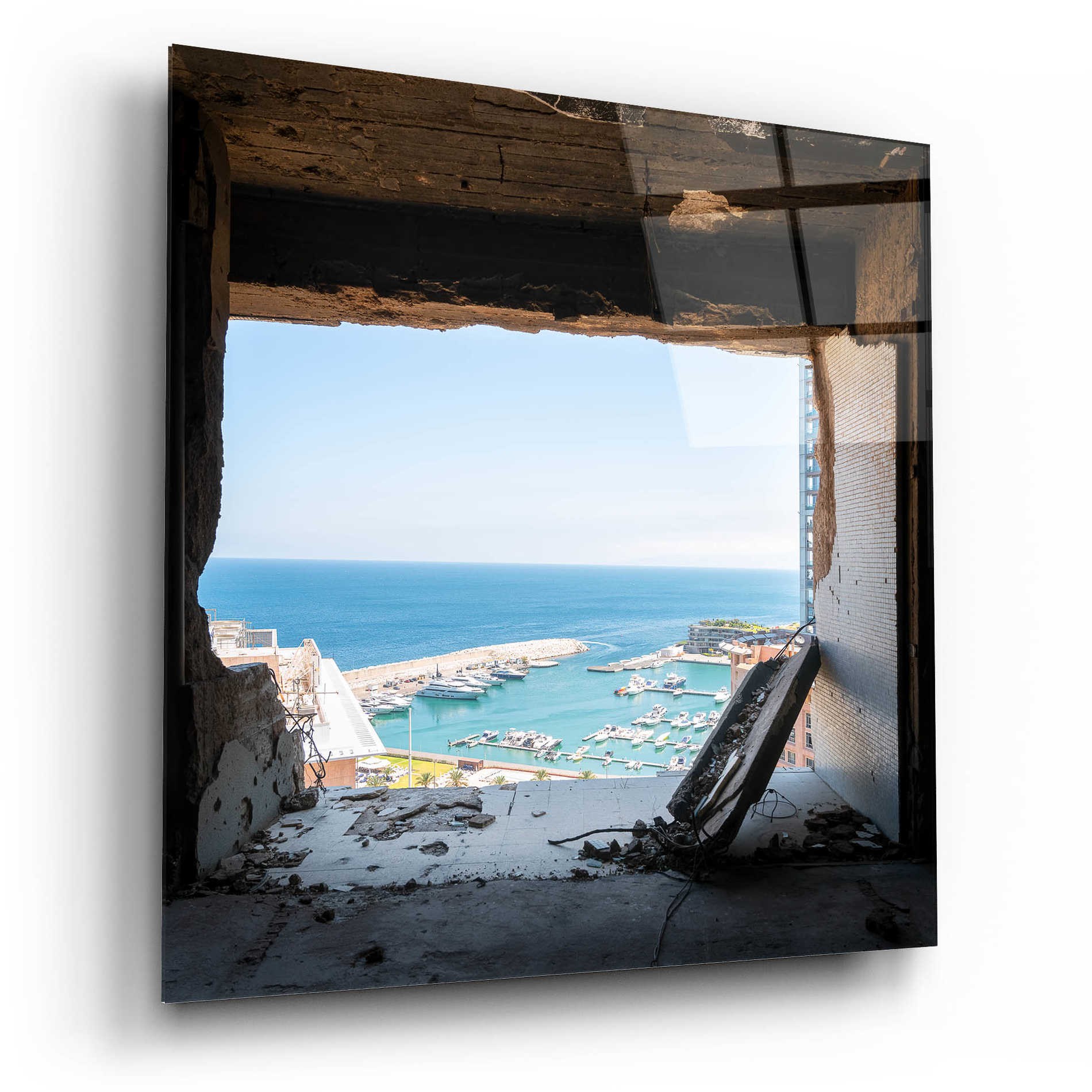 Epic Art 'Broken Sea View' by Roman Robroek Acrylic Glass Wall Art,12x12