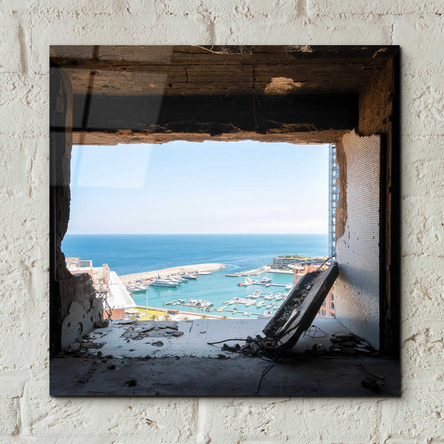 Epic Art 'Broken Sea View' by Roman Robroek Acrylic Glass Wall Art,12x12