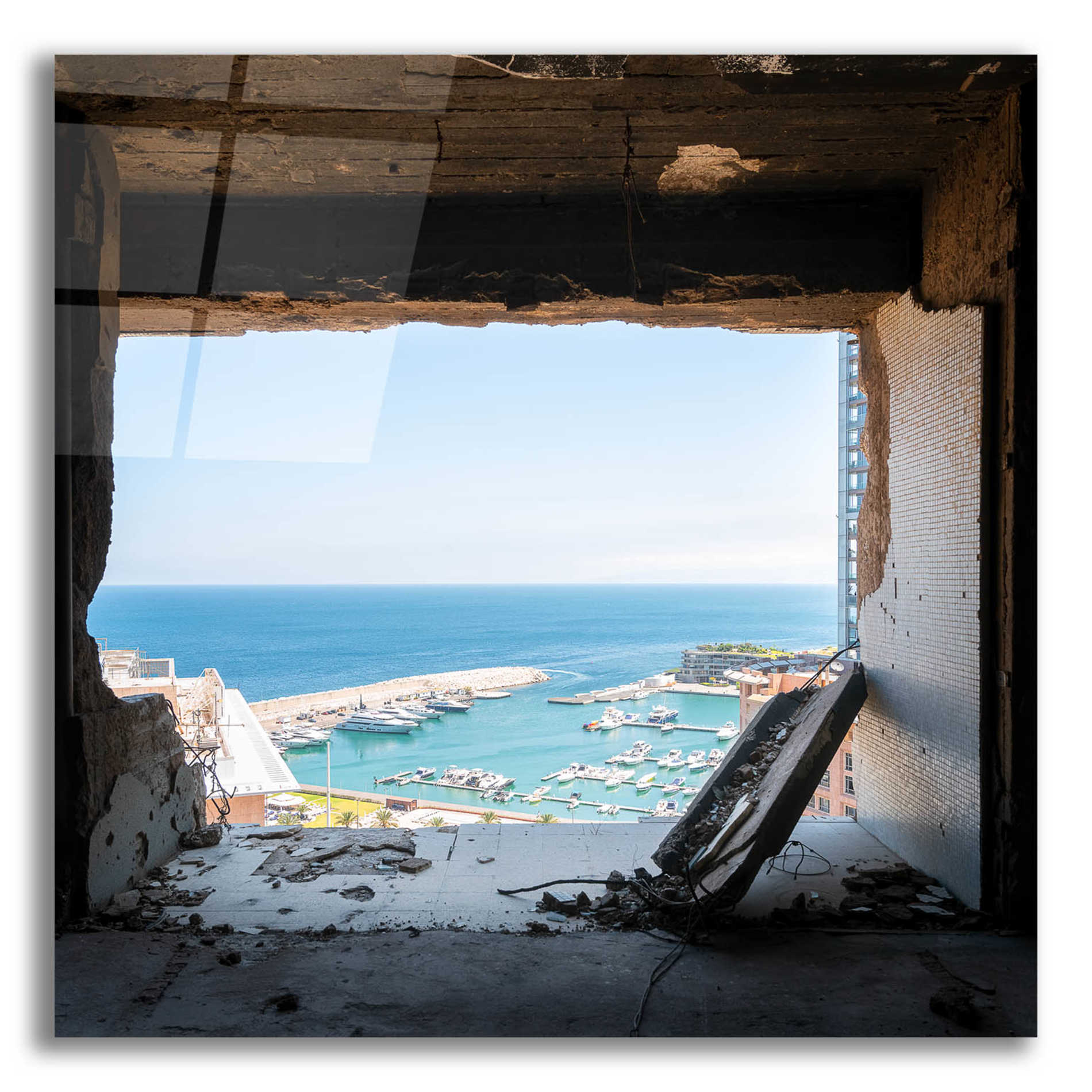 Epic Art 'Broken Sea View' by Roman Robroek Acrylic Glass Wall Art,12x12