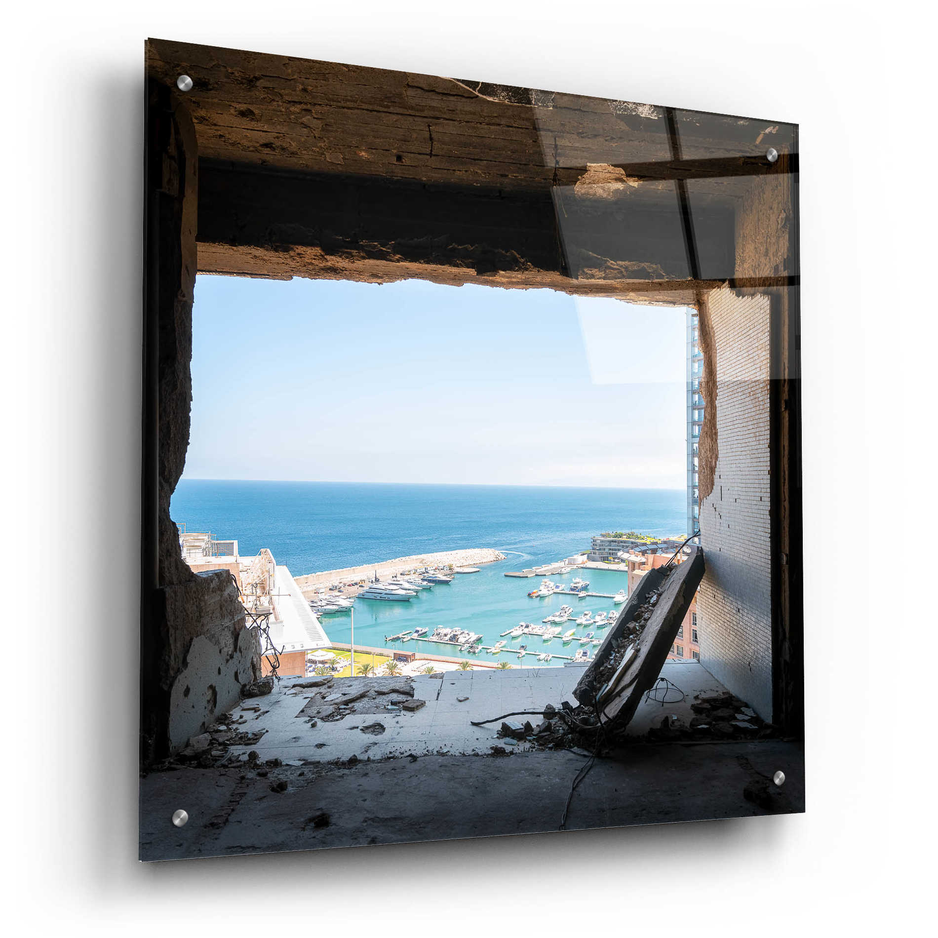 Epic Art 'Broken Sea View' by Roman Robroek Acrylic Glass Wall Art,24x24