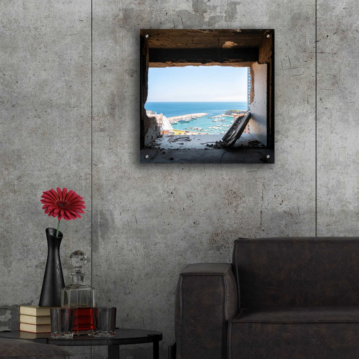 Epic Art 'Broken Sea View' by Roman Robroek Acrylic Glass Wall Art,24x24