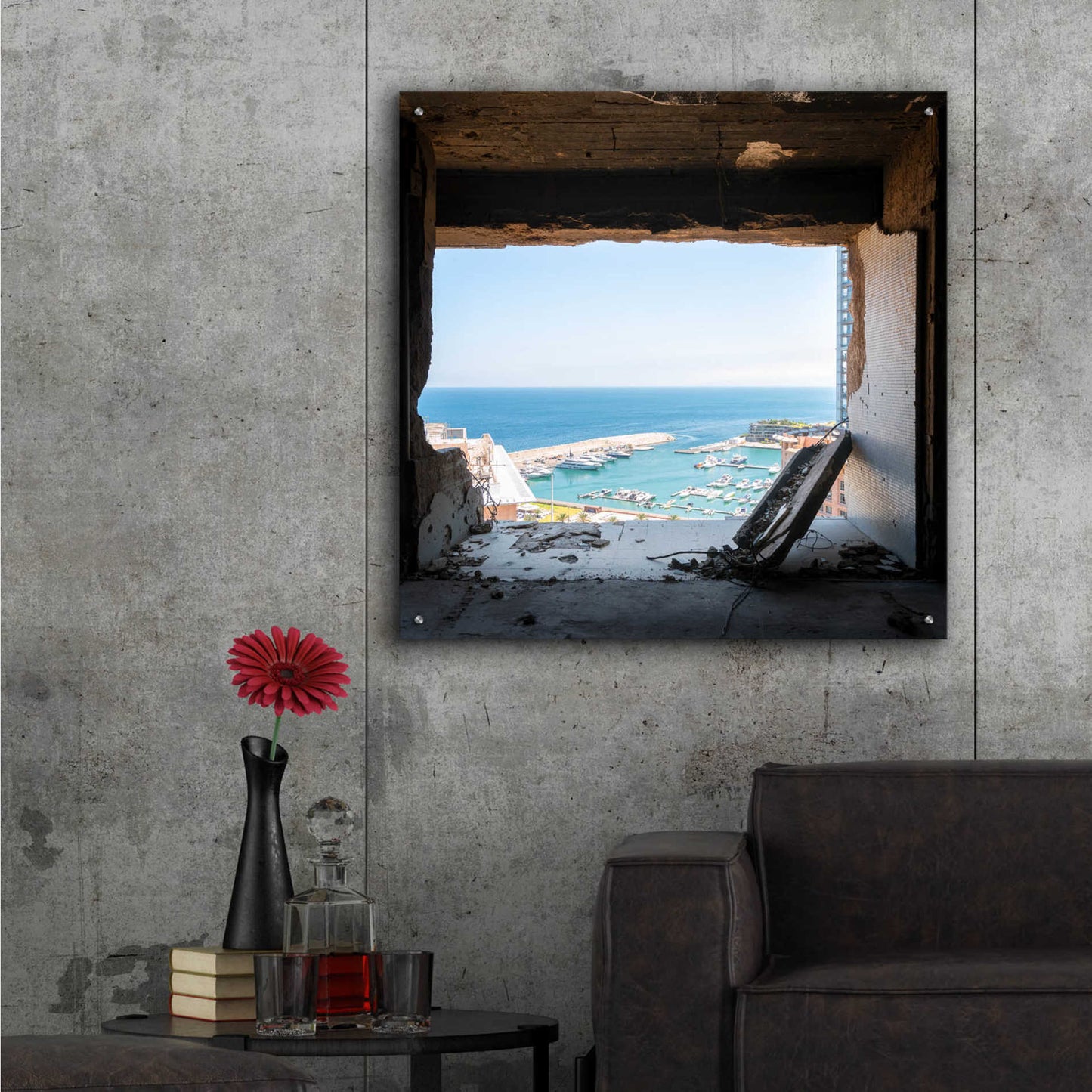 Epic Art 'Broken Sea View' by Roman Robroek Acrylic Glass Wall Art,36x36