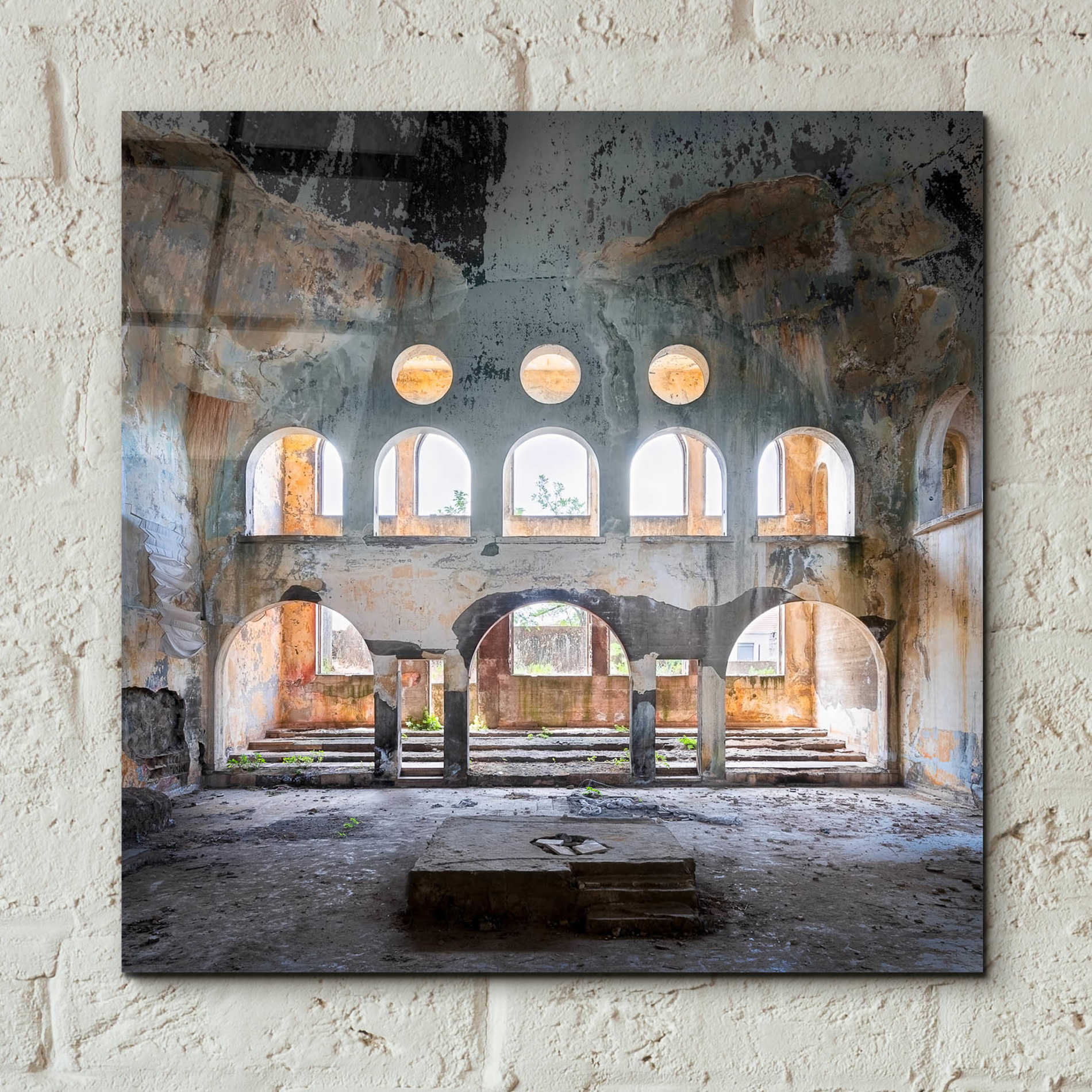 Epic Art 'Abandoned Synagogue' by Roman Robroek Acrylic Glass Wall Art,12x12