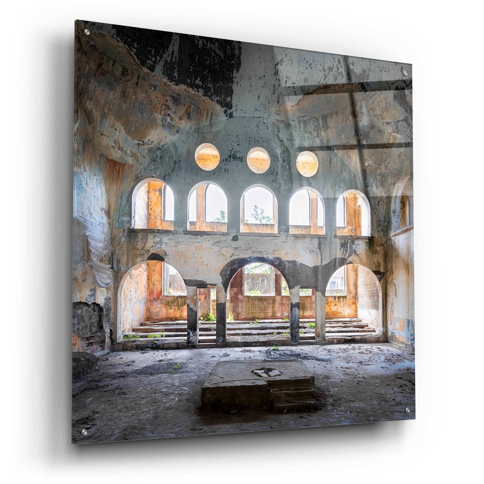 Epic Art 'Abandoned Synagogue' by Roman Robroek Acrylic Glass Wall Art,36x36