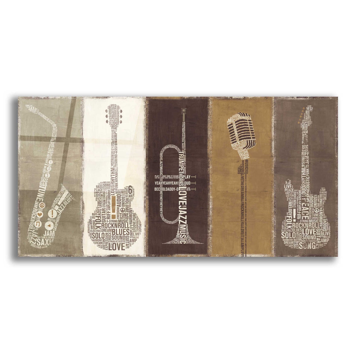 Epic Art 'Type Band Neutral Panel' by Michael Mullan, Acrylic Glass Wall Art,24x12