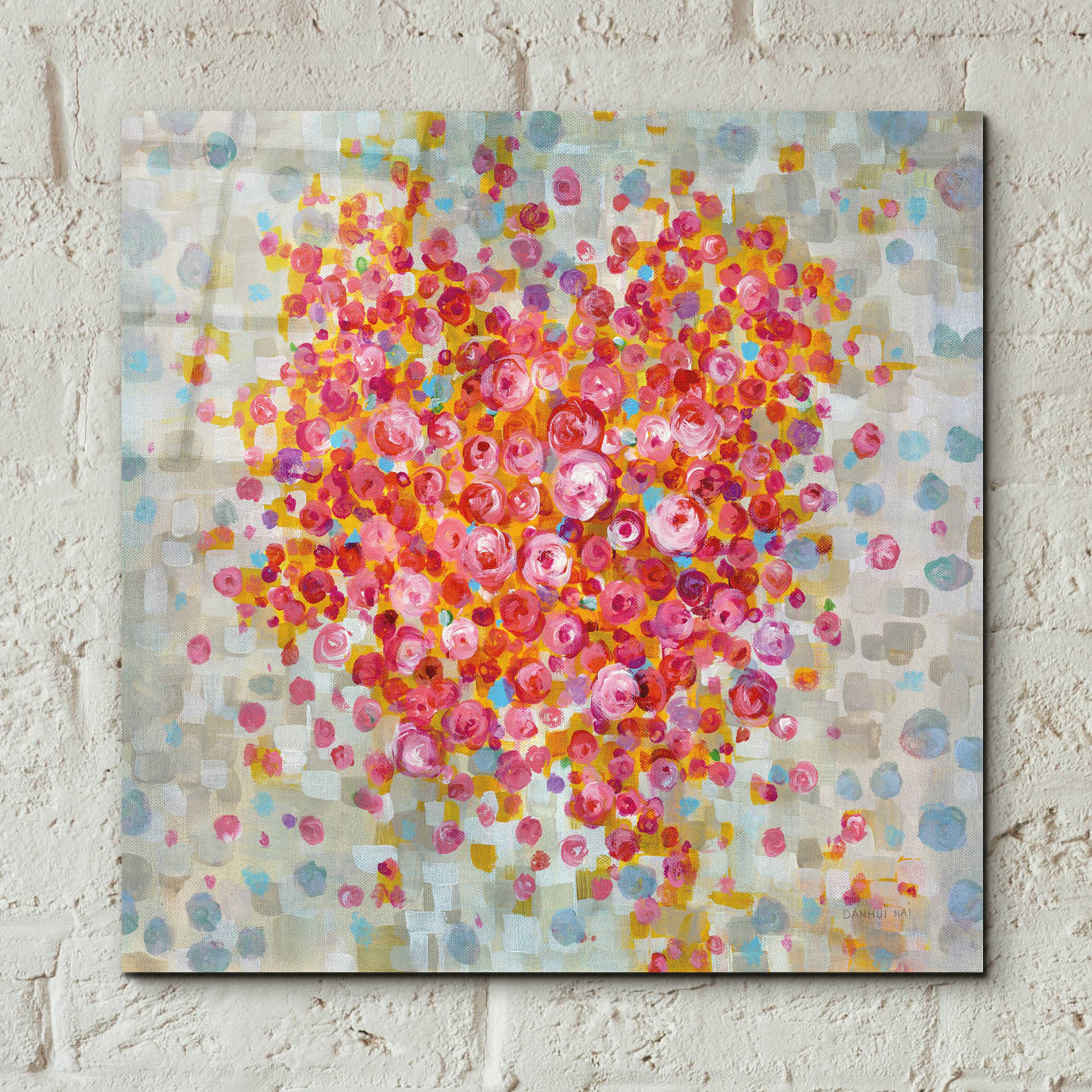 Epic Art 'Circle of Hearts' by Danhui Nai, Acrylic Glass Wall Art,12x12