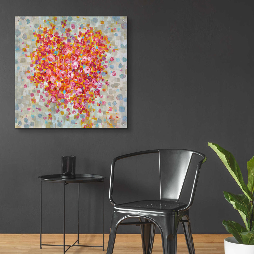 Epic Art 'Circle of Hearts' by Danhui Nai, Acrylic Glass Wall Art,36x36