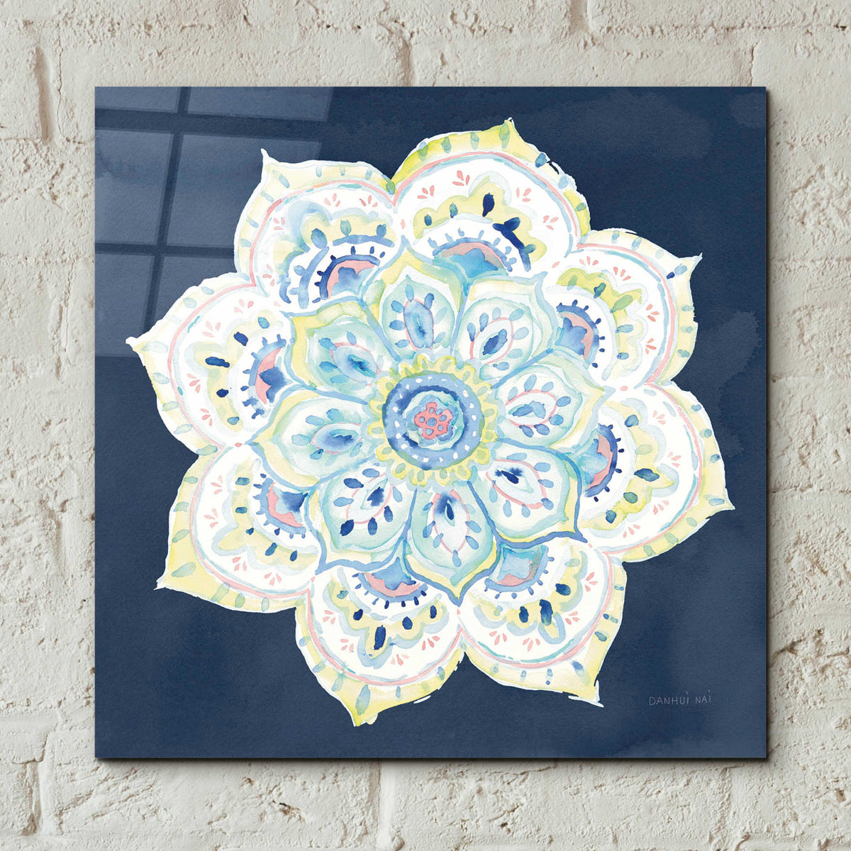 Epic Art 'Jaipur VI Navy' by Danhui Nai, Acrylic Glass Wall Art,12x12