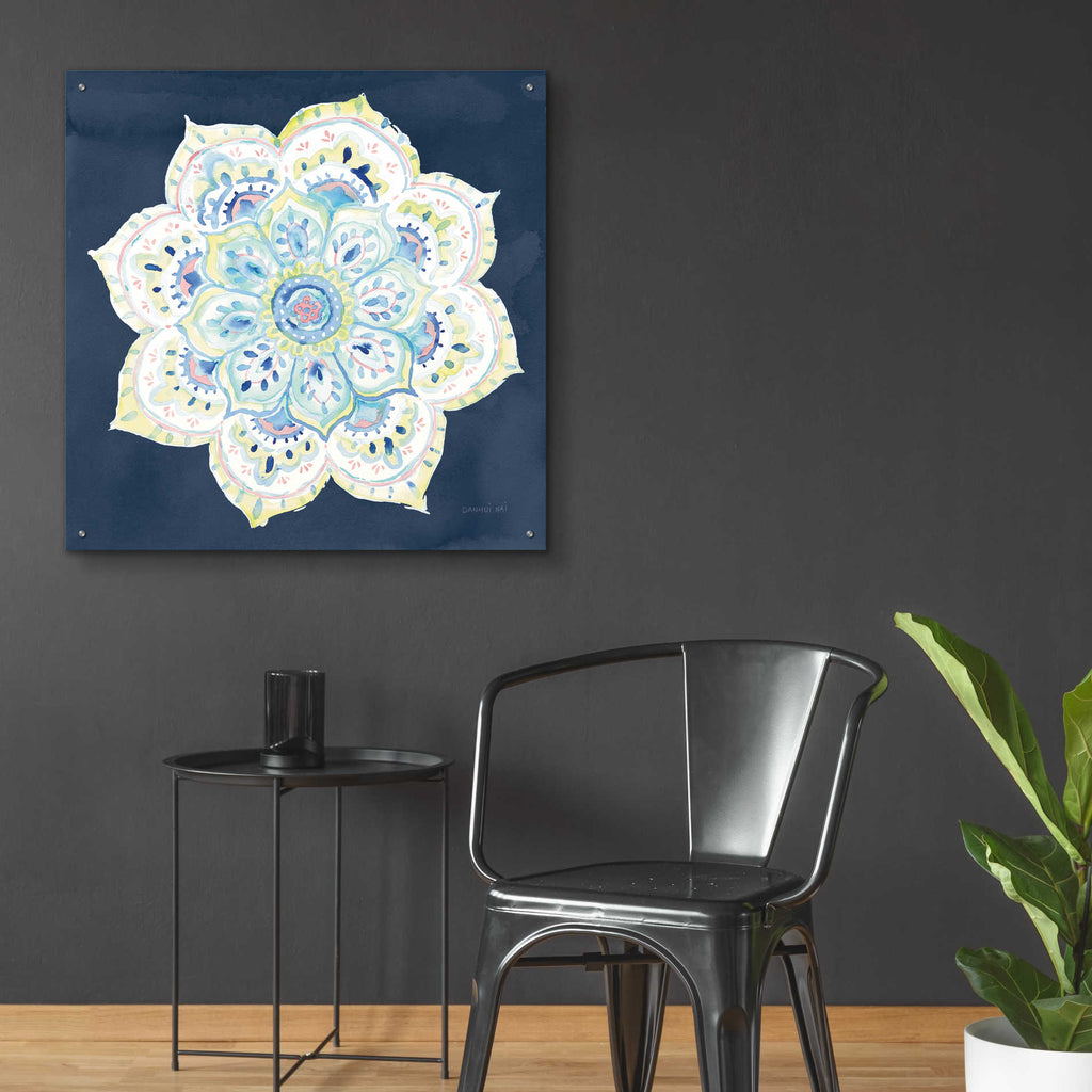 Epic Art 'Jaipur VI Navy' by Danhui Nai, Acrylic Glass Wall Art,36x36