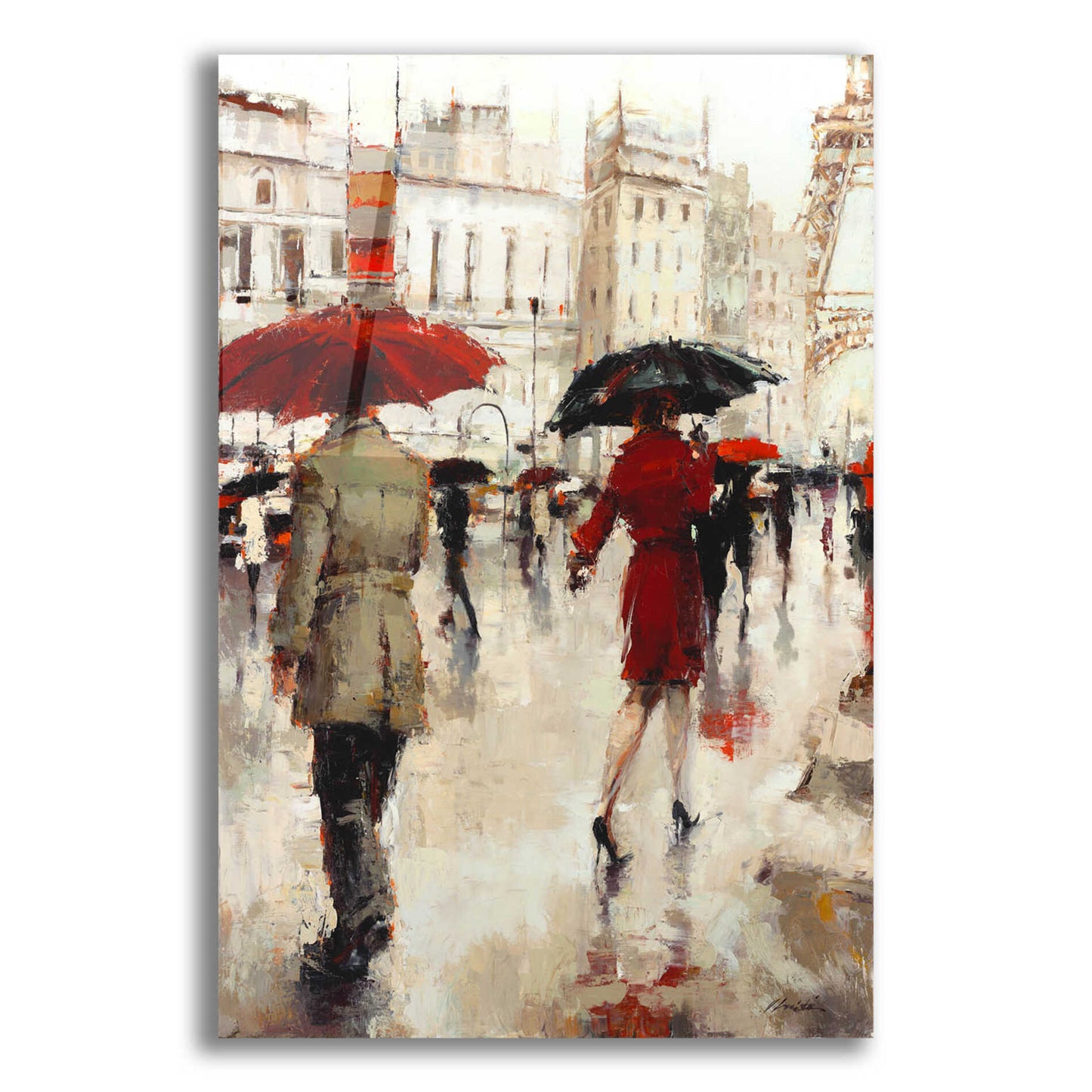 Epic Art  'Parting on a Paris Street'  by Lorraine Christie, Acrylic Glass Wall Art,12x16