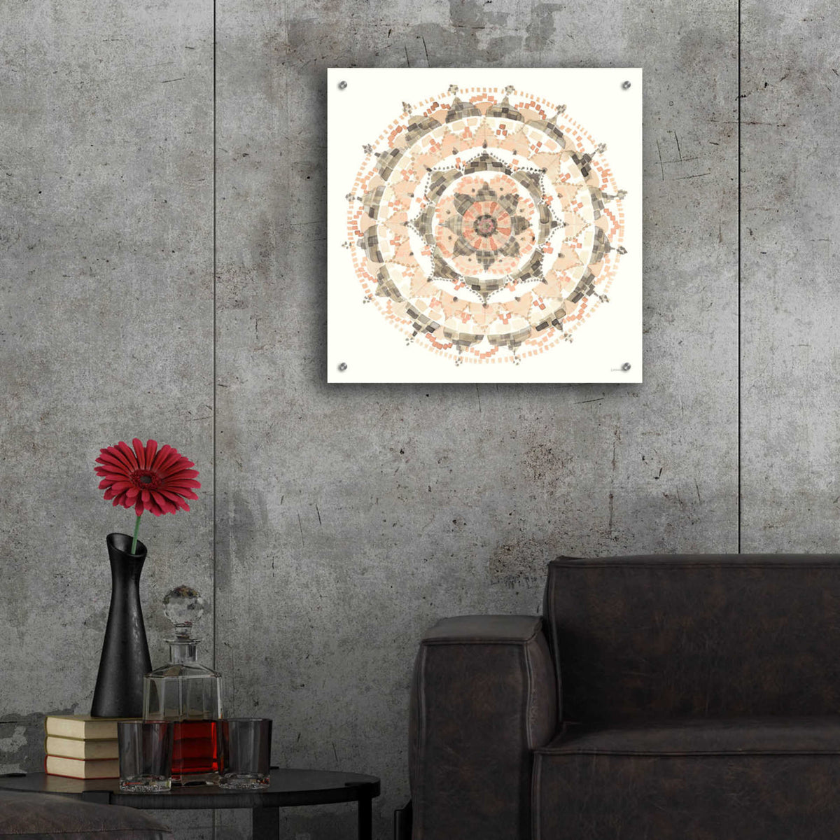 Epic Art 'Blush Mandala' by Danhui Nai, Acrylic Glass Wall Art,24x24