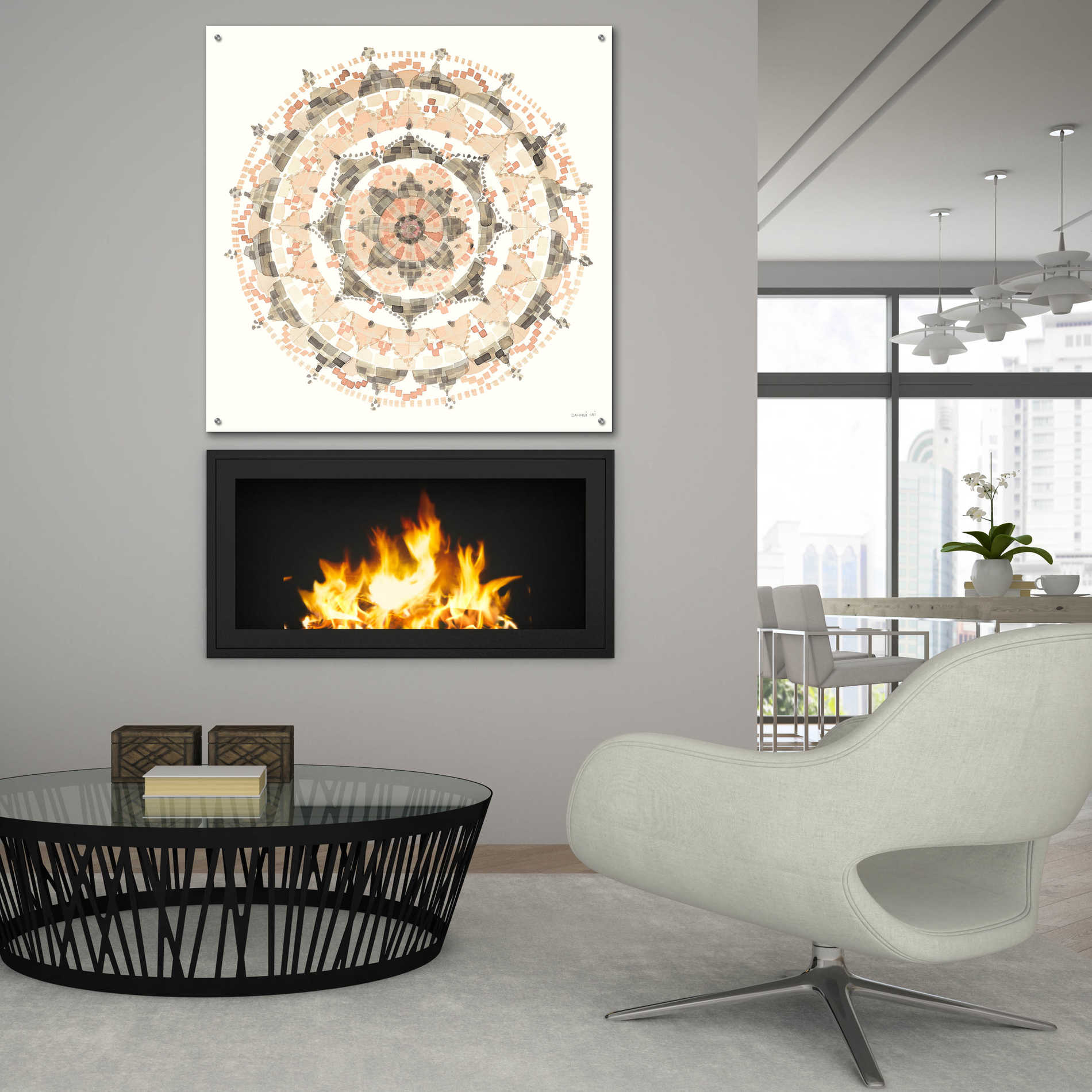 Epic Art 'Blush Mandala' by Danhui Nai, Acrylic Glass Wall Art,36x36