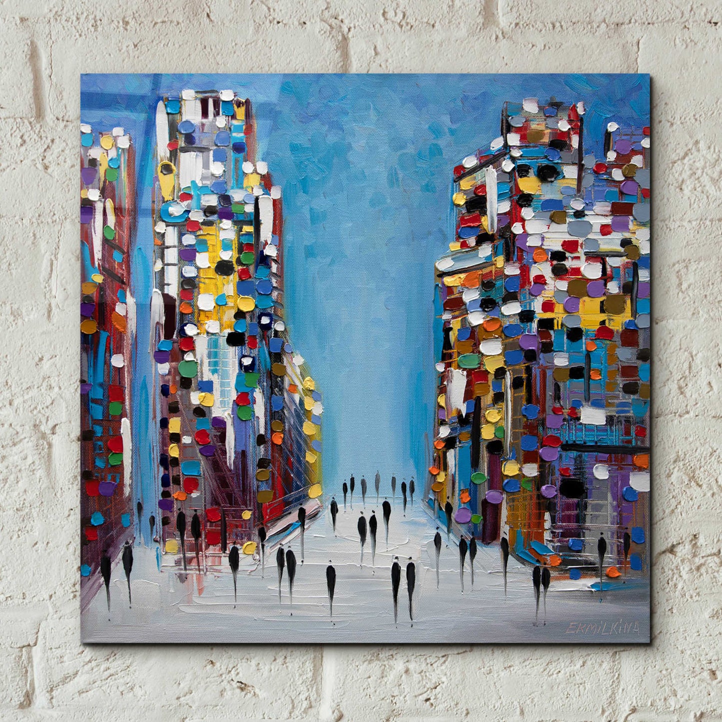 Epic Art 'Cityscape' by Ekaterina Ermilkina Acrylic Glass Wall Art,12x12