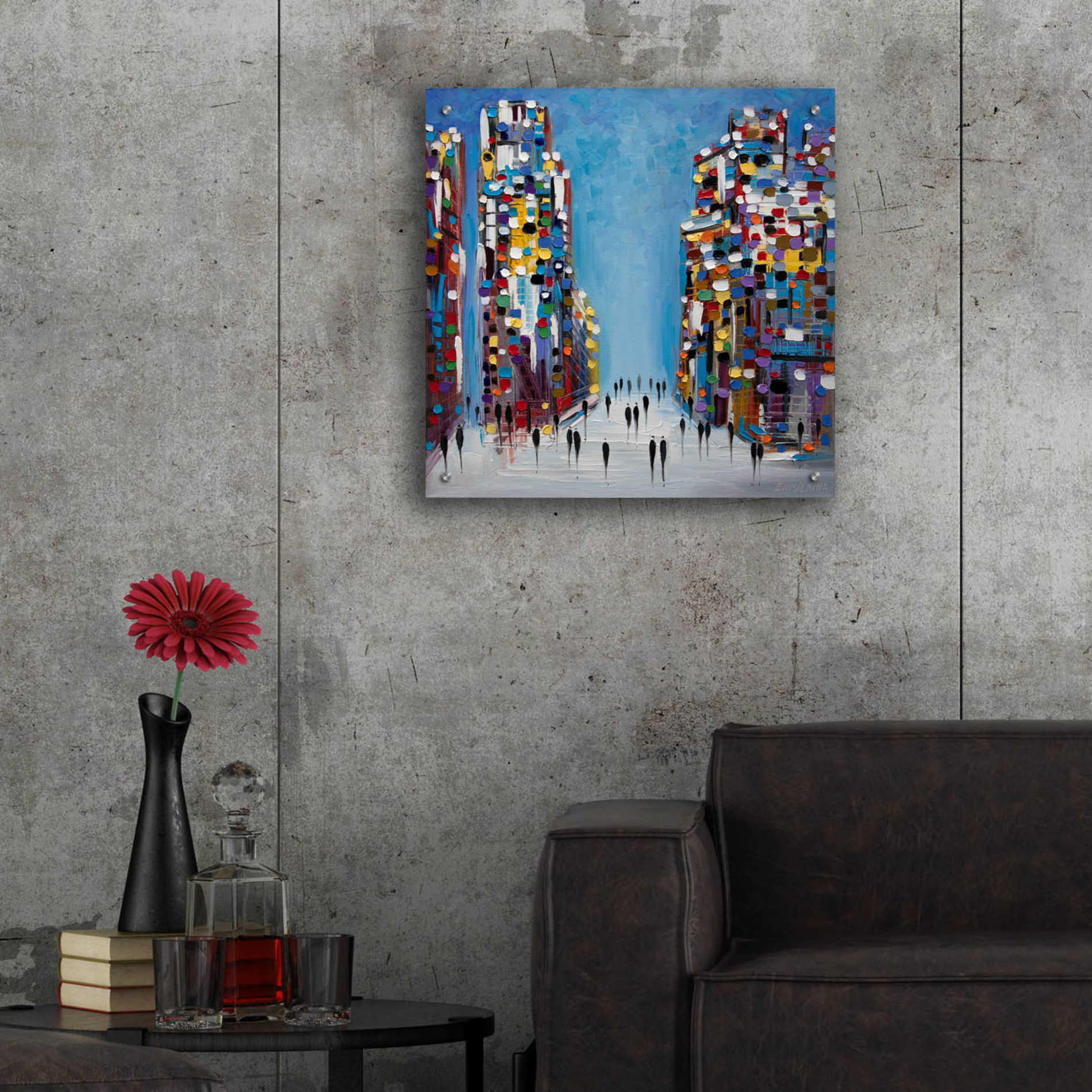 Epic Art 'Cityscape' by Ekaterina Ermilkina Acrylic Glass Wall Art,24x24