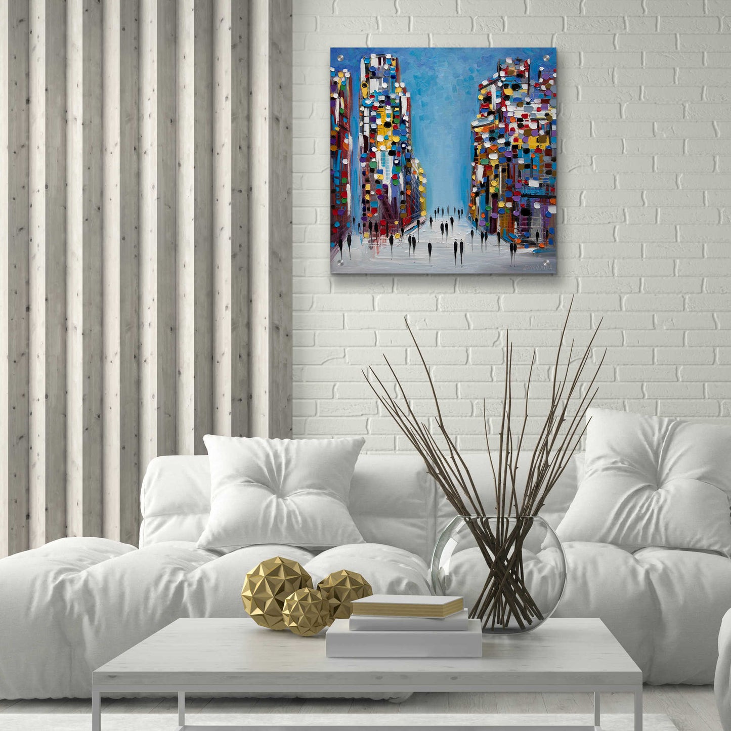 Epic Art 'Cityscape' by Ekaterina Ermilkina Acrylic Glass Wall Art,24x24