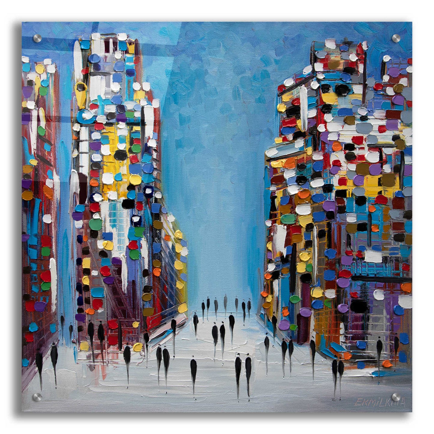 Epic Art 'Cityscape' by Ekaterina Ermilkina Acrylic Glass Wall Art,24x24