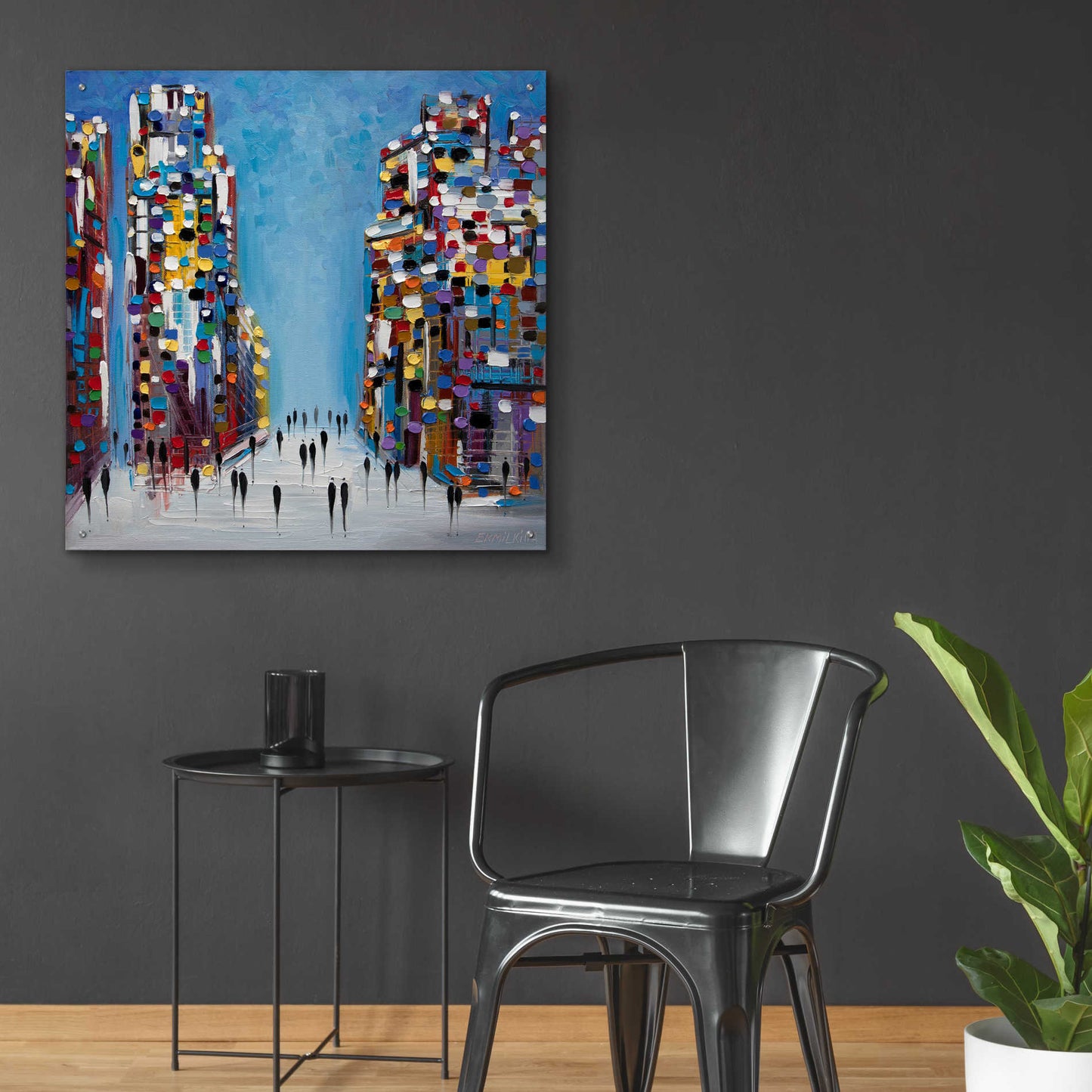 Epic Art 'Cityscape' by Ekaterina Ermilkina Acrylic Glass Wall Art,36x36