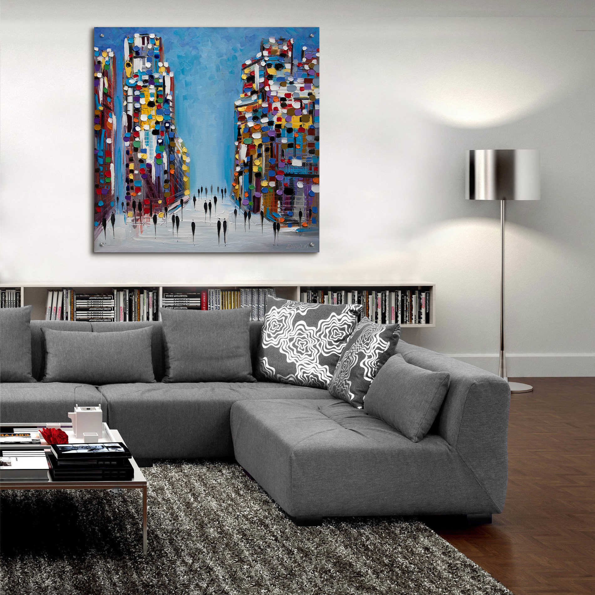 Epic Art 'Cityscape' by Ekaterina Ermilkina Acrylic Glass Wall Art,36x36