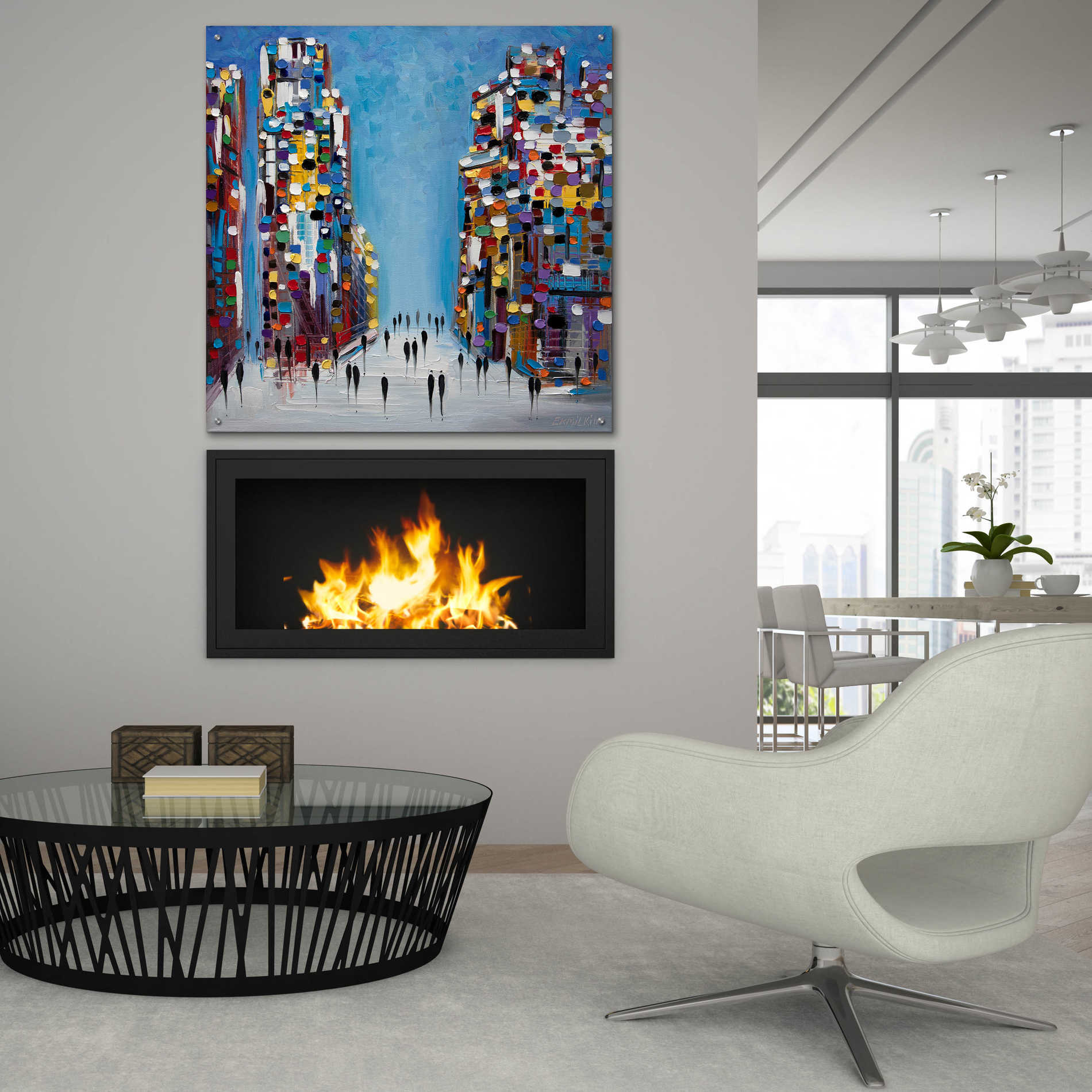 Epic Art 'Cityscape' by Ekaterina Ermilkina Acrylic Glass Wall Art,36x36