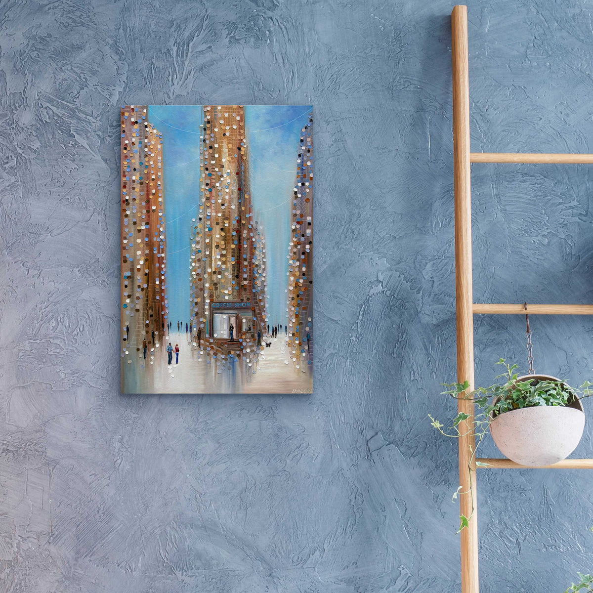 Epic Art 'Coffee Shop ' by Ekaterina Ermilkina Acrylic Glass Wall Art,16x24