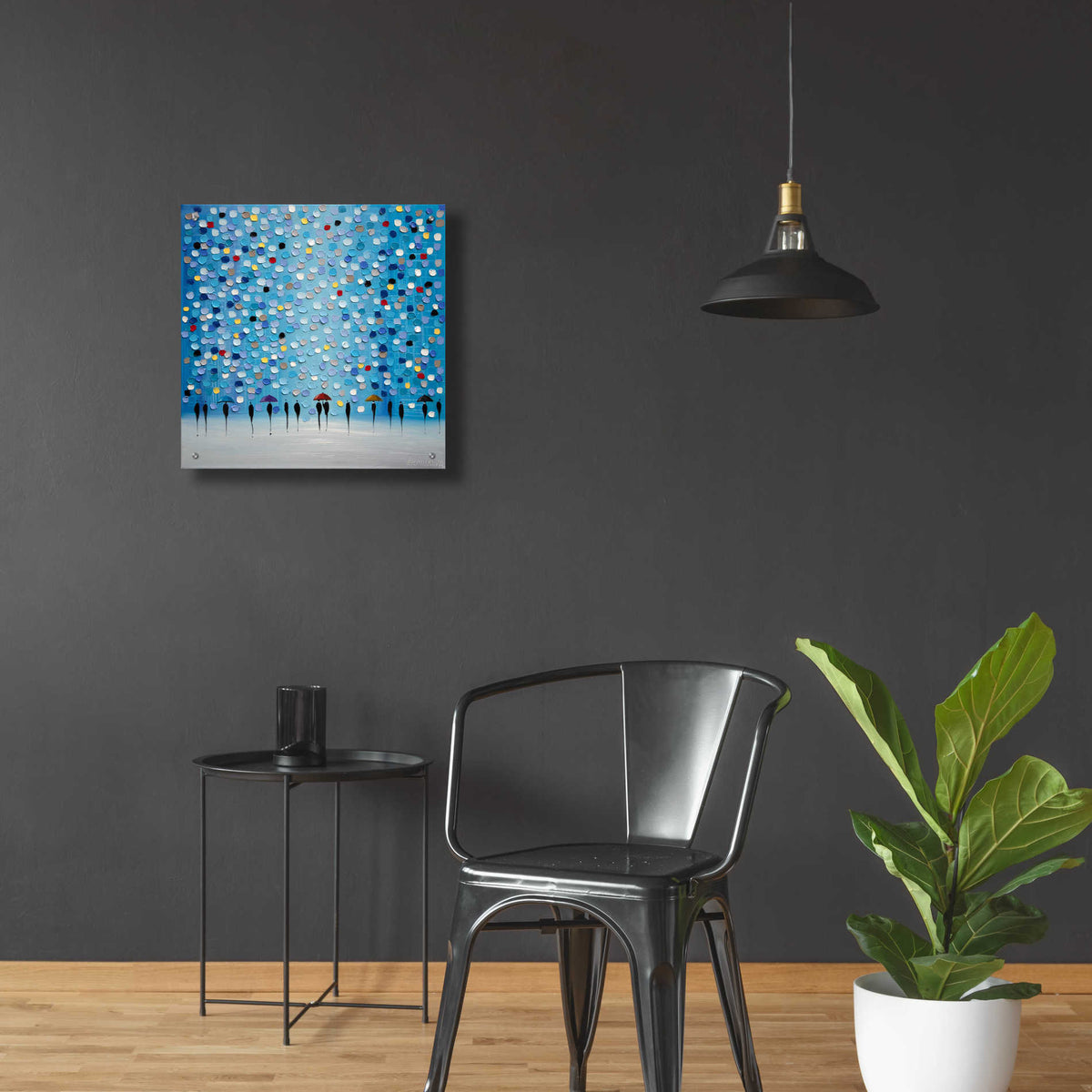 Epic Art 'Colorful City Umbrellas' by Ekaterina Ermilkina Acrylic Glass Wall Art,24x24