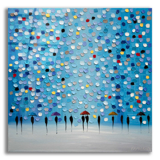 Epic Art 'Colorful City Umbrellas' by Ekaterina Ermilkina Acrylic Glass Wall Art