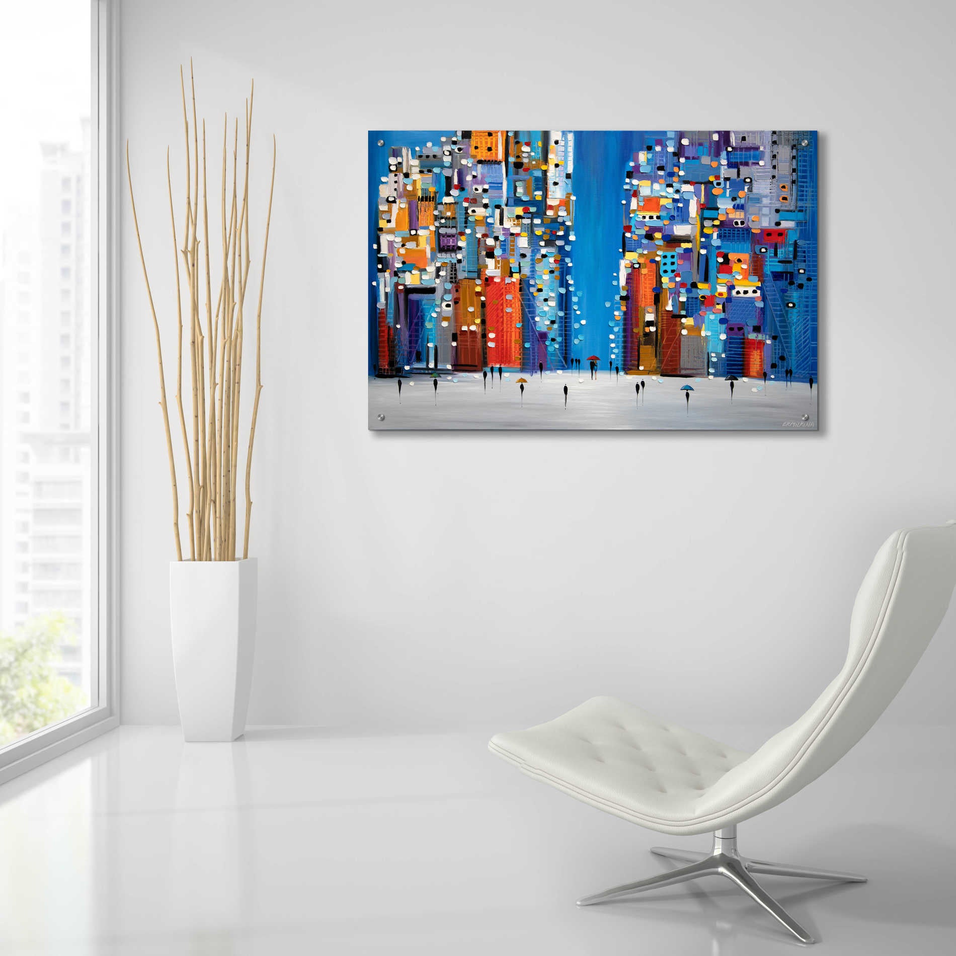 Epic Art 'Night Square' by Ekaterina Ermilkina Acrylic Glass Wall Art,36x24