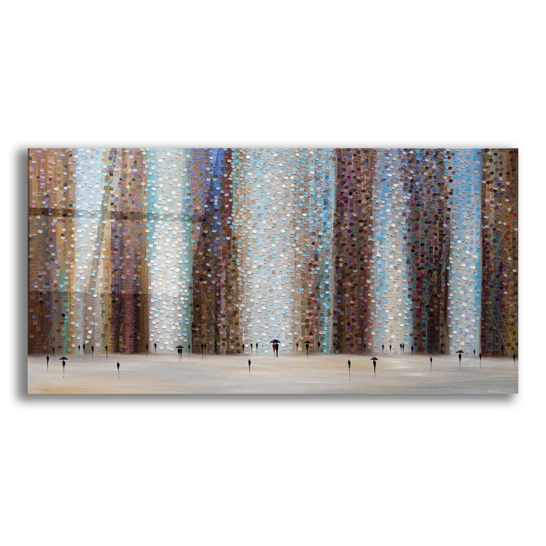 Epic Art 'Rain And Love' by Ekaterina Ermilkina Acrylic Glass Wall Art,24x12