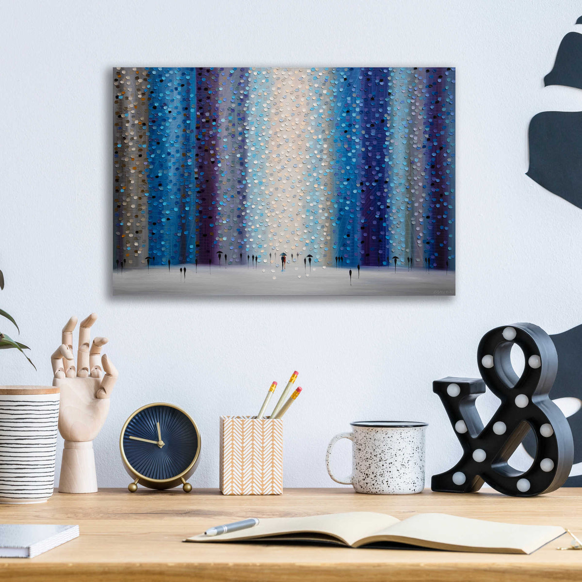 Epic Art 'Rainy City For' by Ekaterina Ermilkina Acrylic Glass Wall Art,16x12