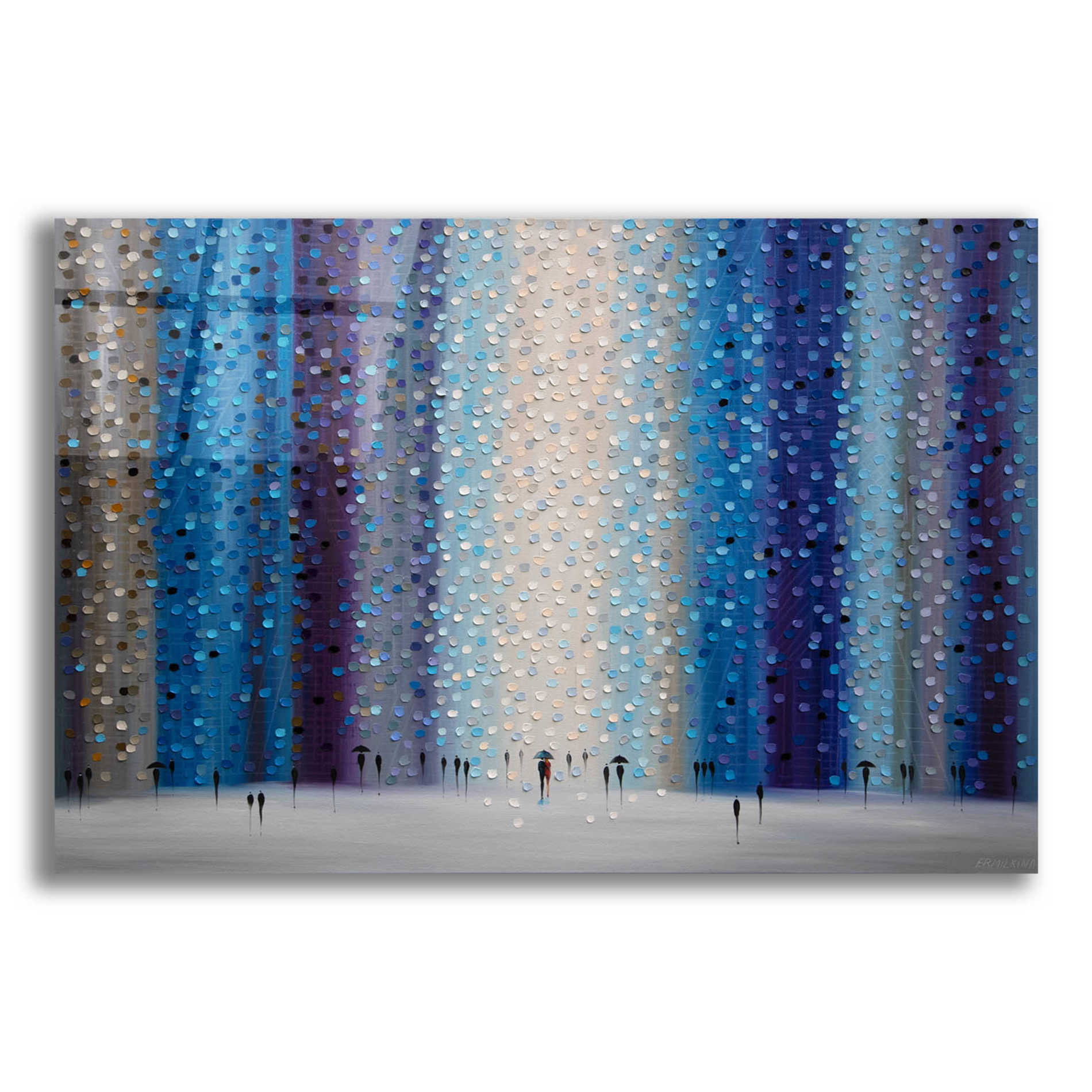 Epic Art 'Rainy City For' by Ekaterina Ermilkina Acrylic Glass Wall Art,16x12