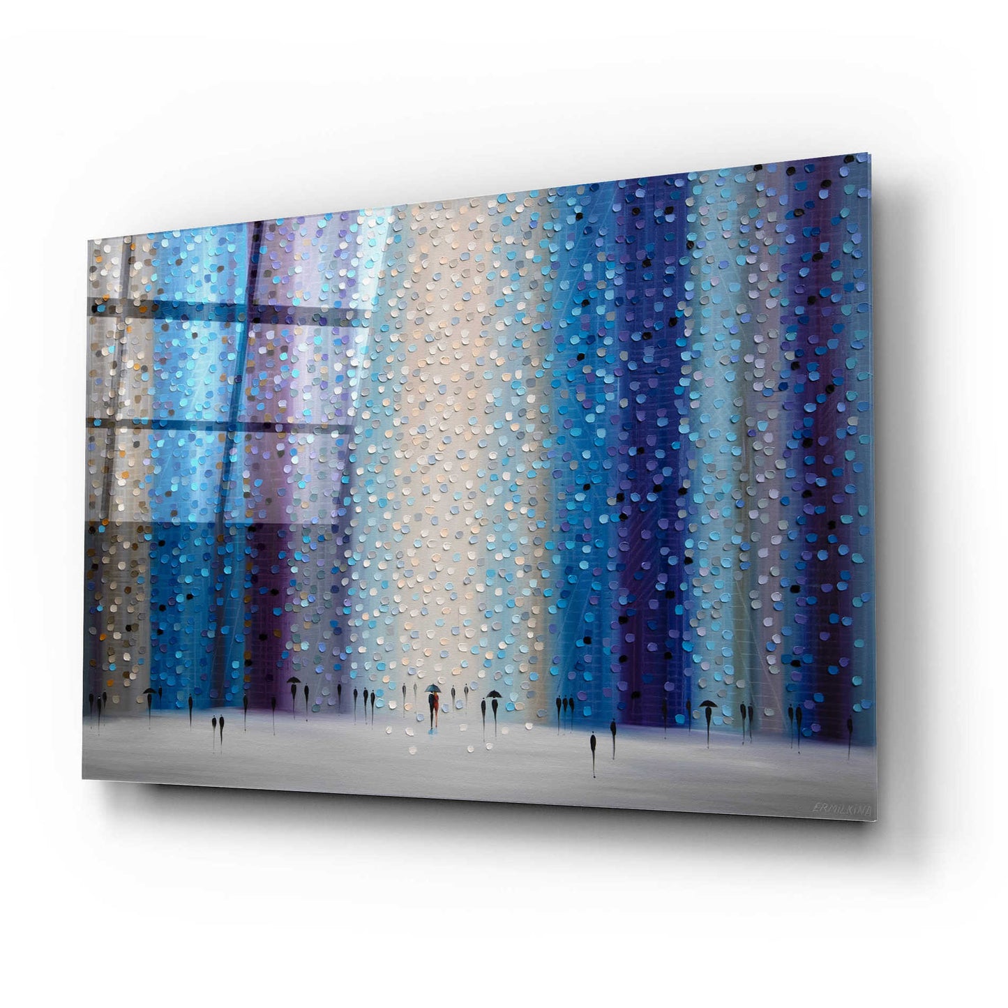 Epic Art 'Rainy City For' by Ekaterina Ermilkina Acrylic Glass Wall Art,24x16