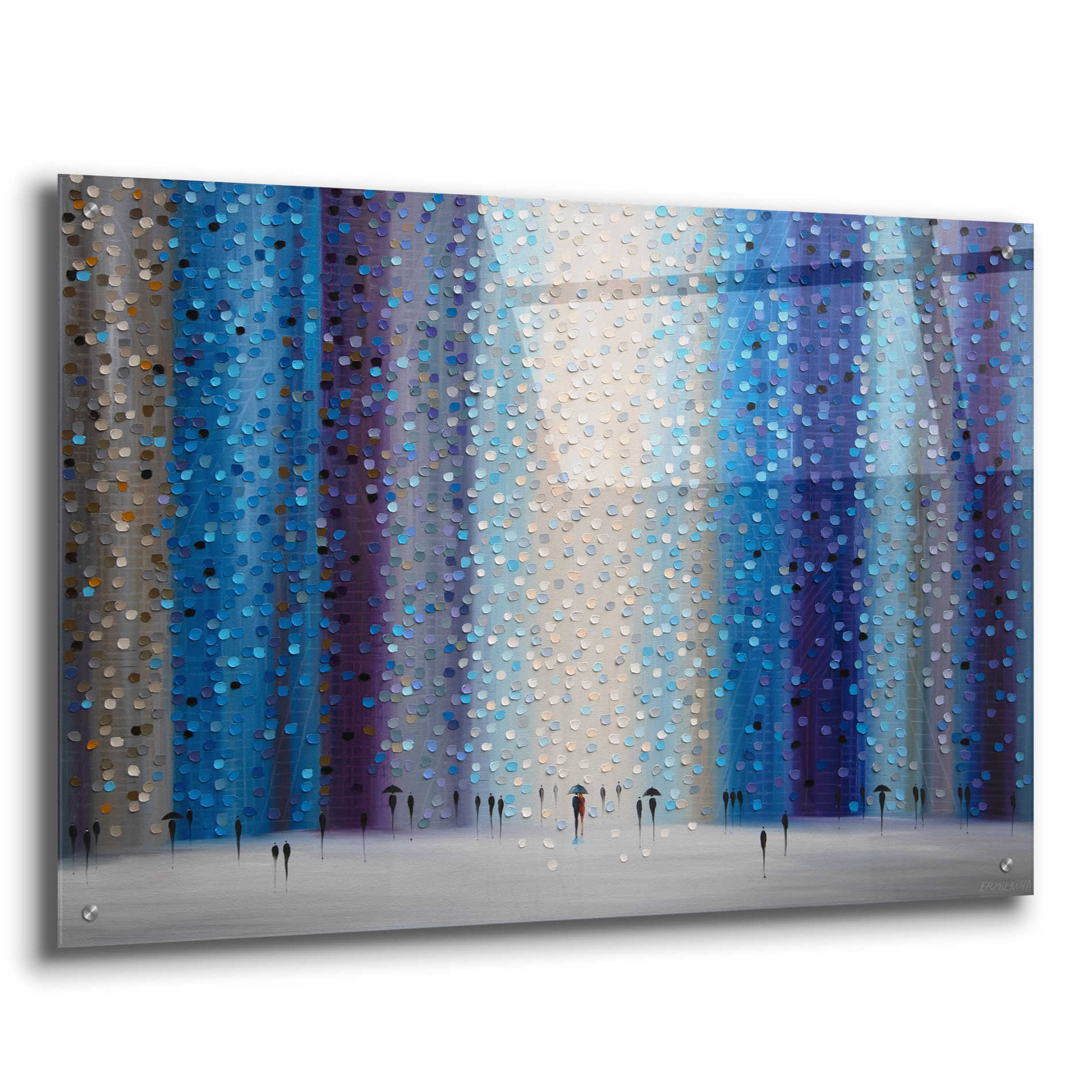 Epic Art 'Rainy City For' by Ekaterina Ermilkina Acrylic Glass Wall Art,36x24
