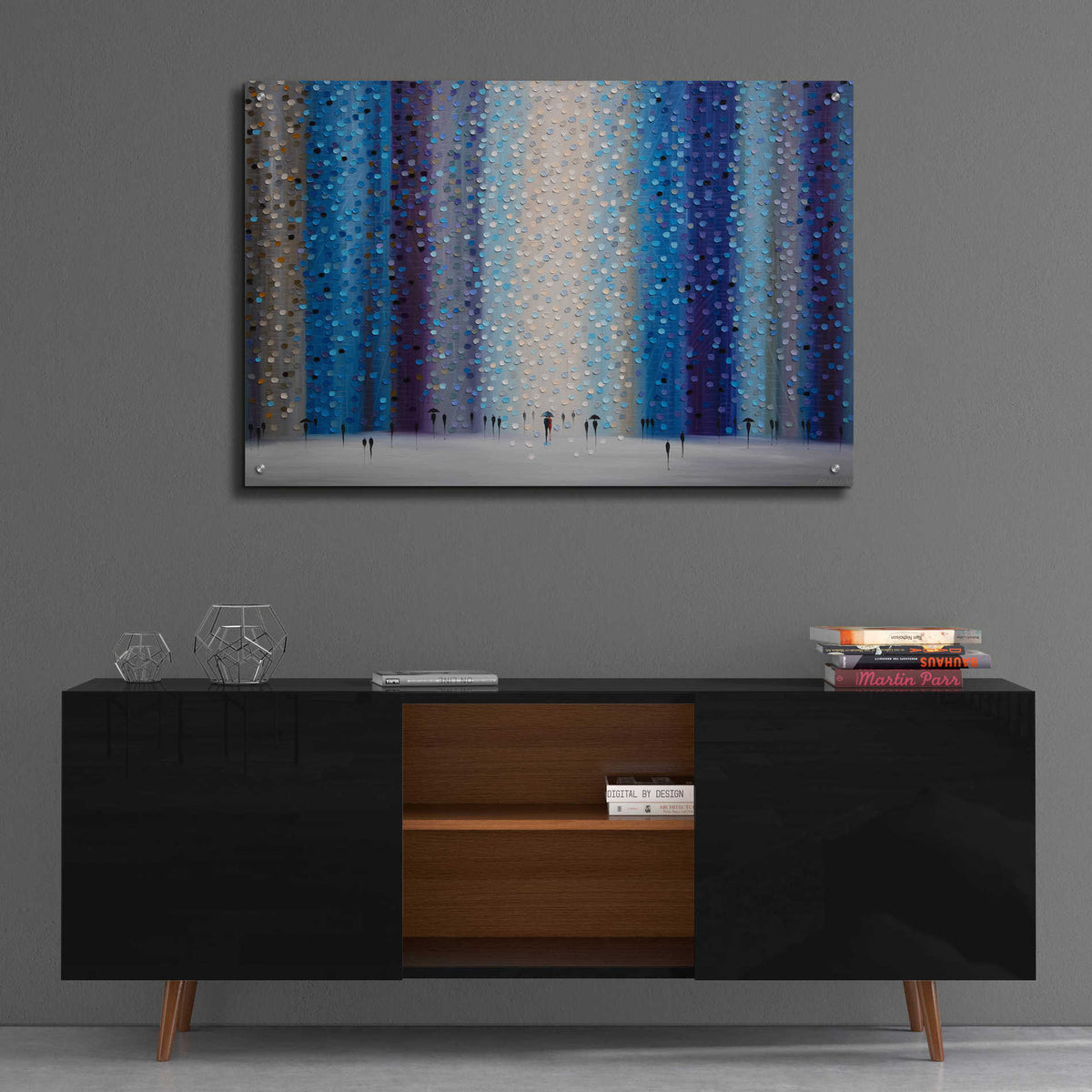 Epic Art 'Rainy City For' by Ekaterina Ermilkina Acrylic Glass Wall Art,36x24