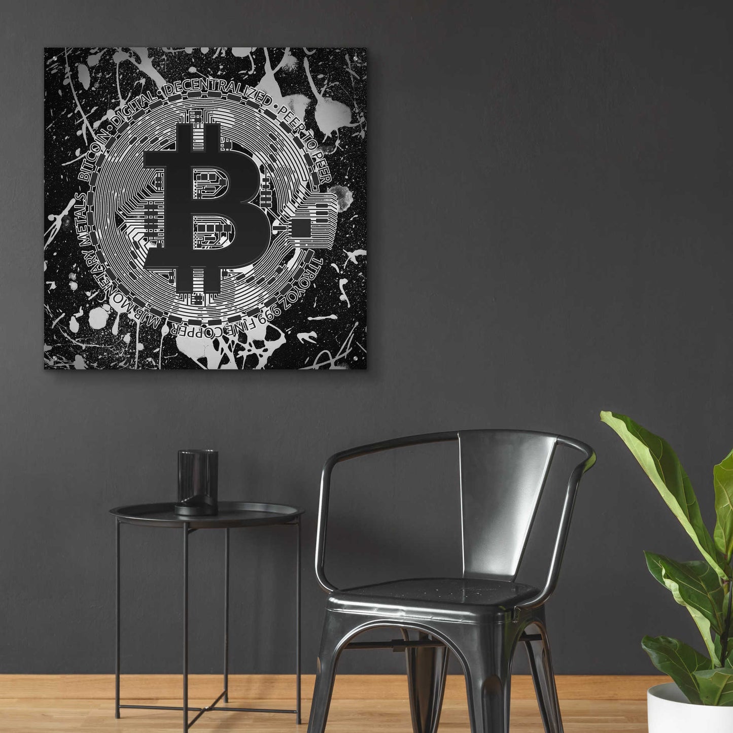 Epic Art 'Bitcoin Black Ice' by Cameron Gray Acrylic Glass Wall Art,36x36