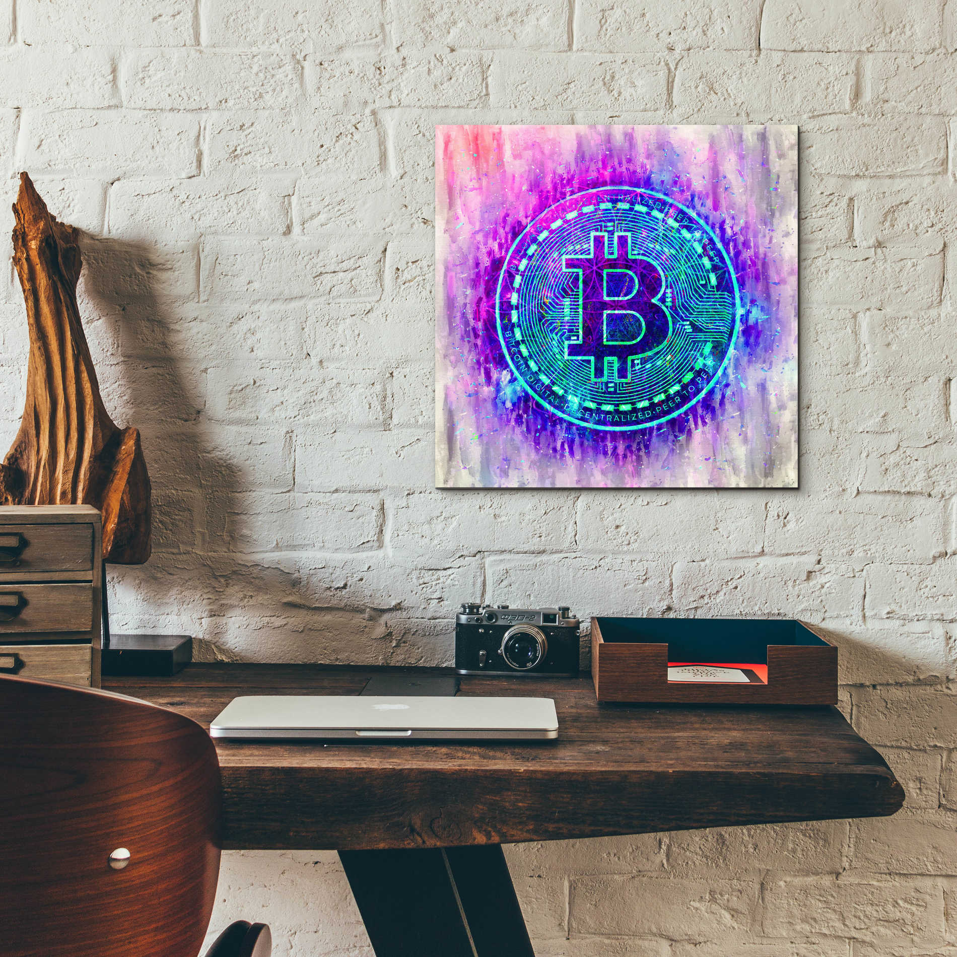 Epic Art 'Bitcoin Melt' by Cameron Gray Acrylic Glass Wall Art,12x12
