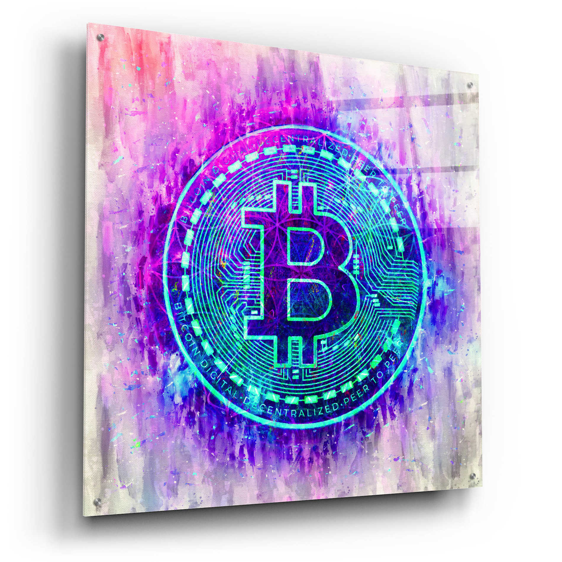Epic Art 'Bitcoin Melt' by Cameron Gray Acrylic Glass Wall Art,36x36