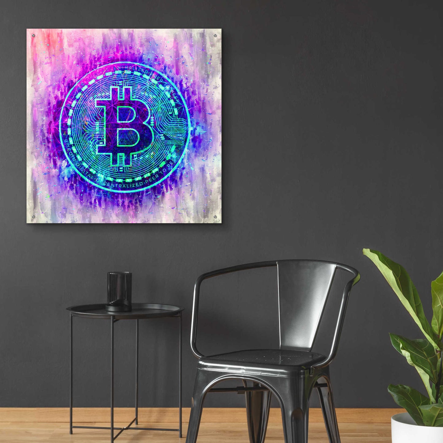 Epic Art 'Bitcoin Melt' by Cameron Gray Acrylic Glass Wall Art,36x36