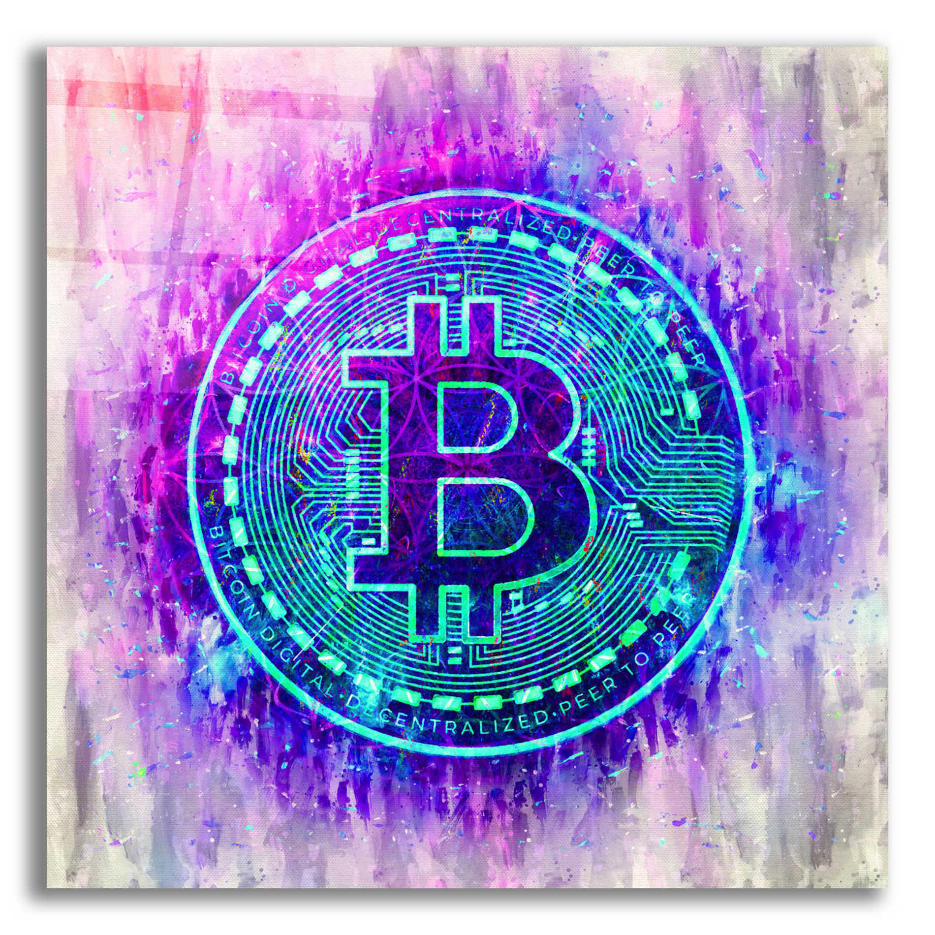 Epic Art 'Bitcoin Melt' by Cameron Gray Acrylic Glass Wall Art