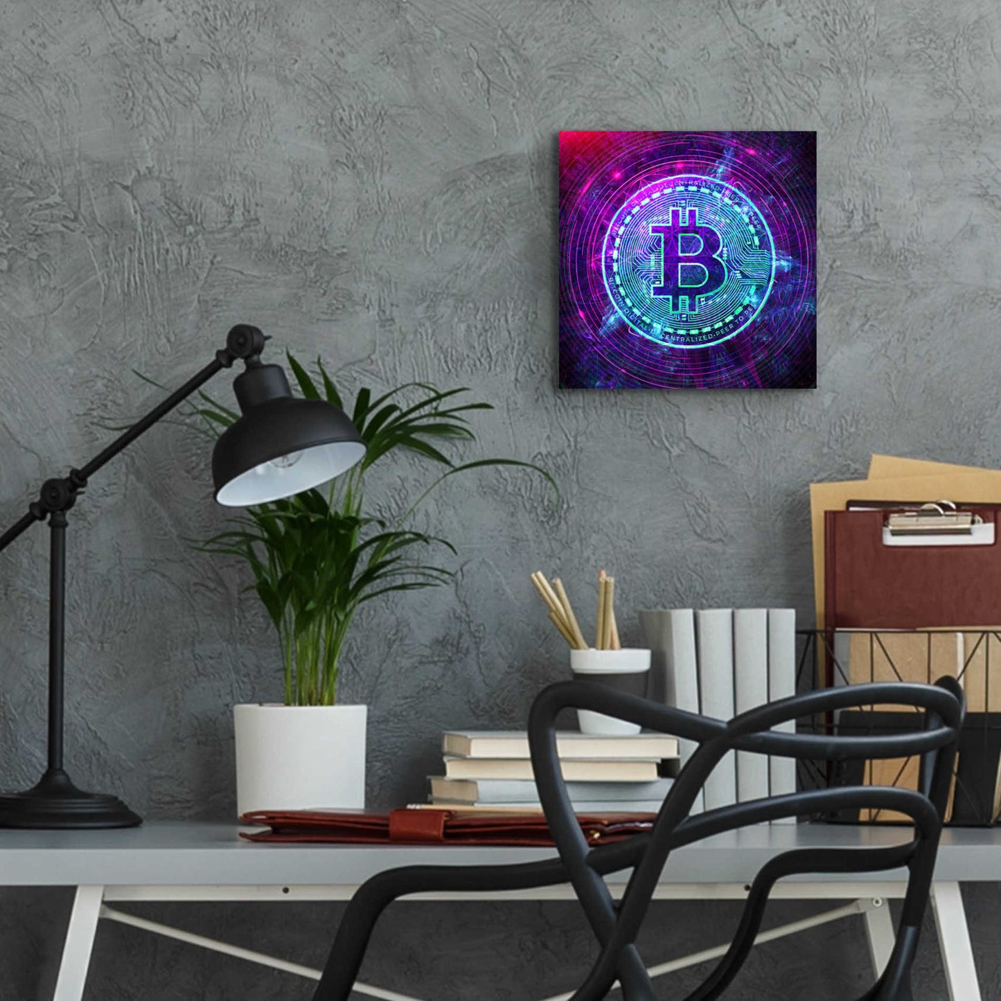 Epic Art 'Bitcoin Wave' by Cameron Gray Acrylic Glass Wall Art,12x12