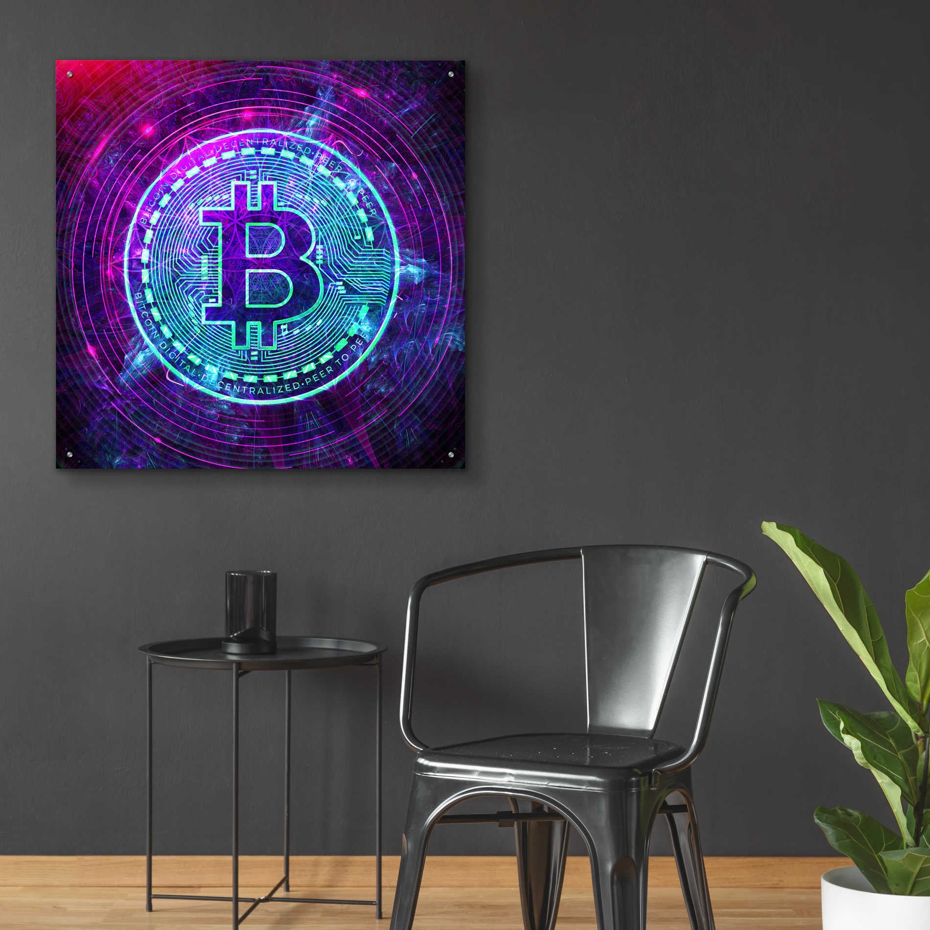 Epic Art 'Bitcoin Wave' by Cameron Gray Acrylic Glass Wall Art,36x36