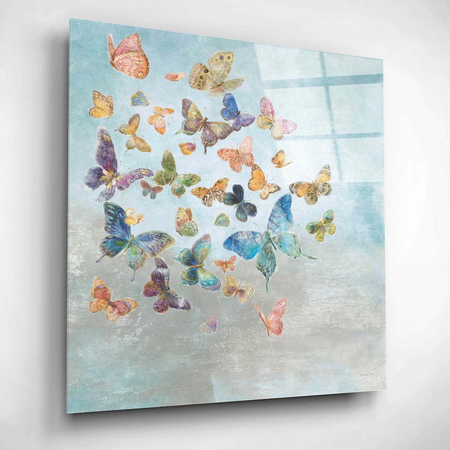 Epic Art 'Beautiful Butterflies v3 Square' by Danhui Nai, Acrylic Glass Wall Art,12x12