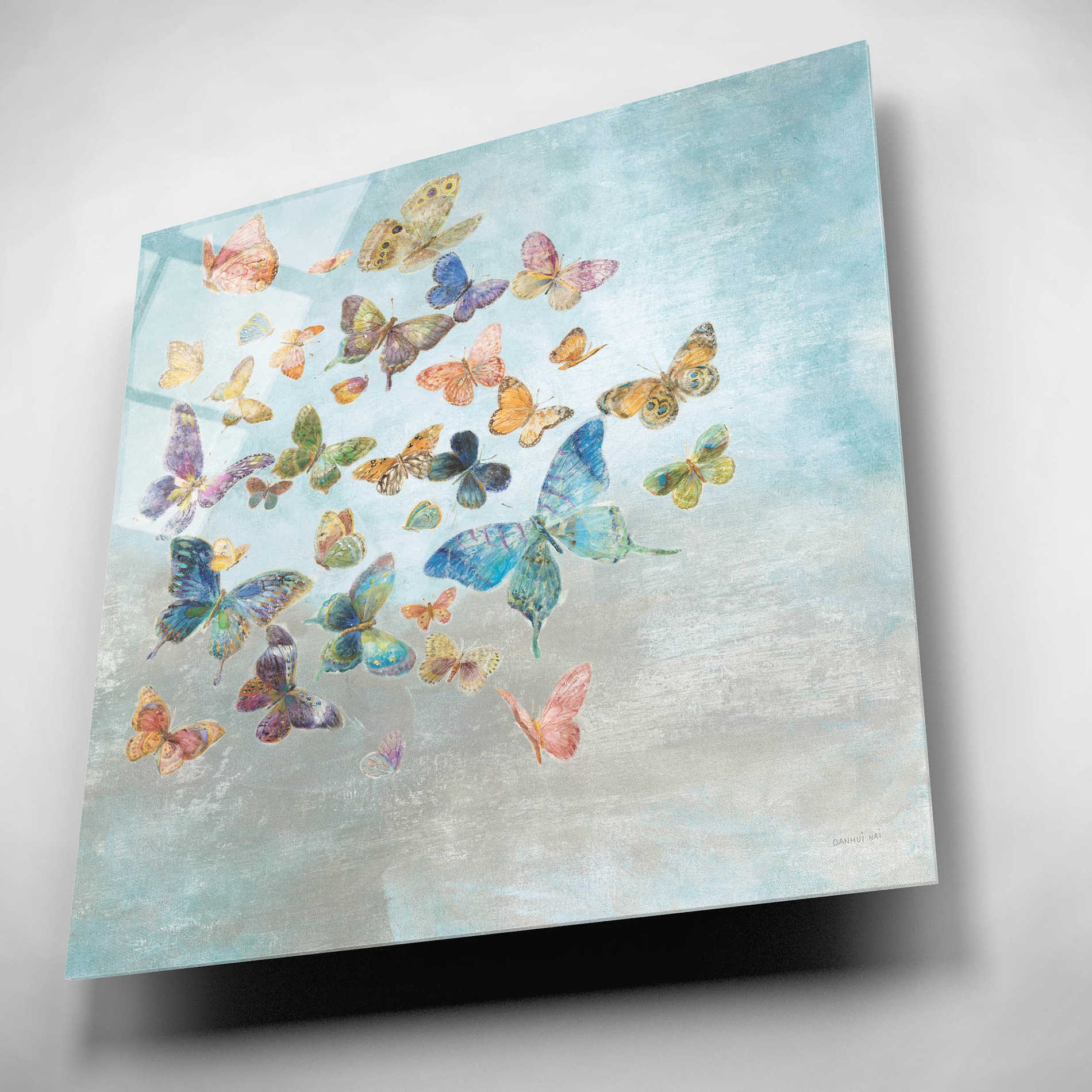 Epic Art 'Beautiful Butterflies v3 Square' by Danhui Nai, Acrylic Glass Wall Art,12x12
