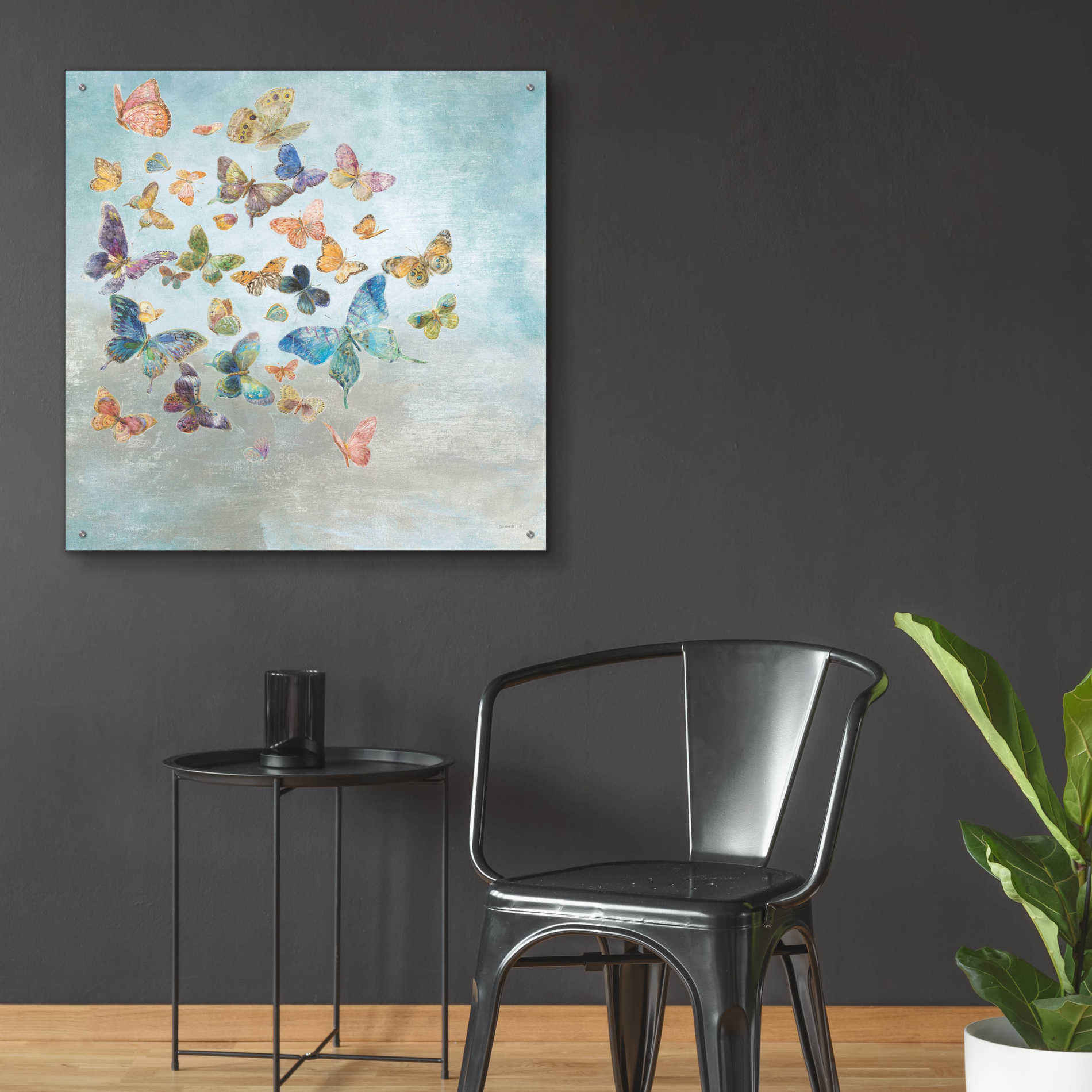 Epic Art 'Beautiful Butterflies v3 Square' by Danhui Nai, Acrylic Glass Wall Art,36x36