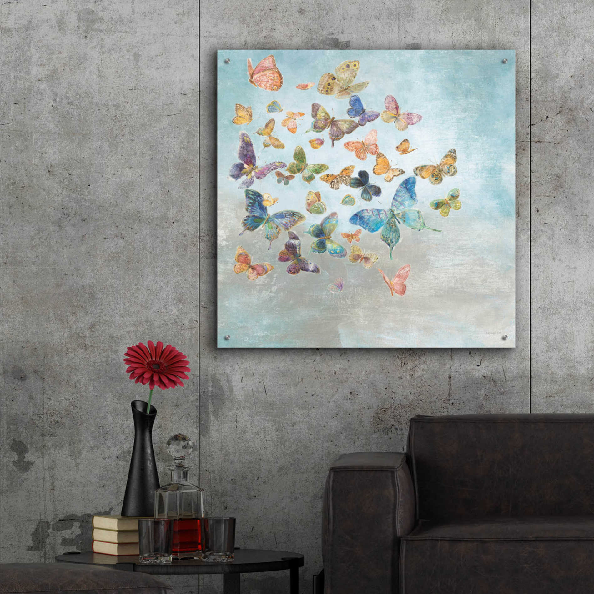 Epic Art 'Beautiful Butterflies v3 Square' by Danhui Nai, Acrylic Glass Wall Art,36x36