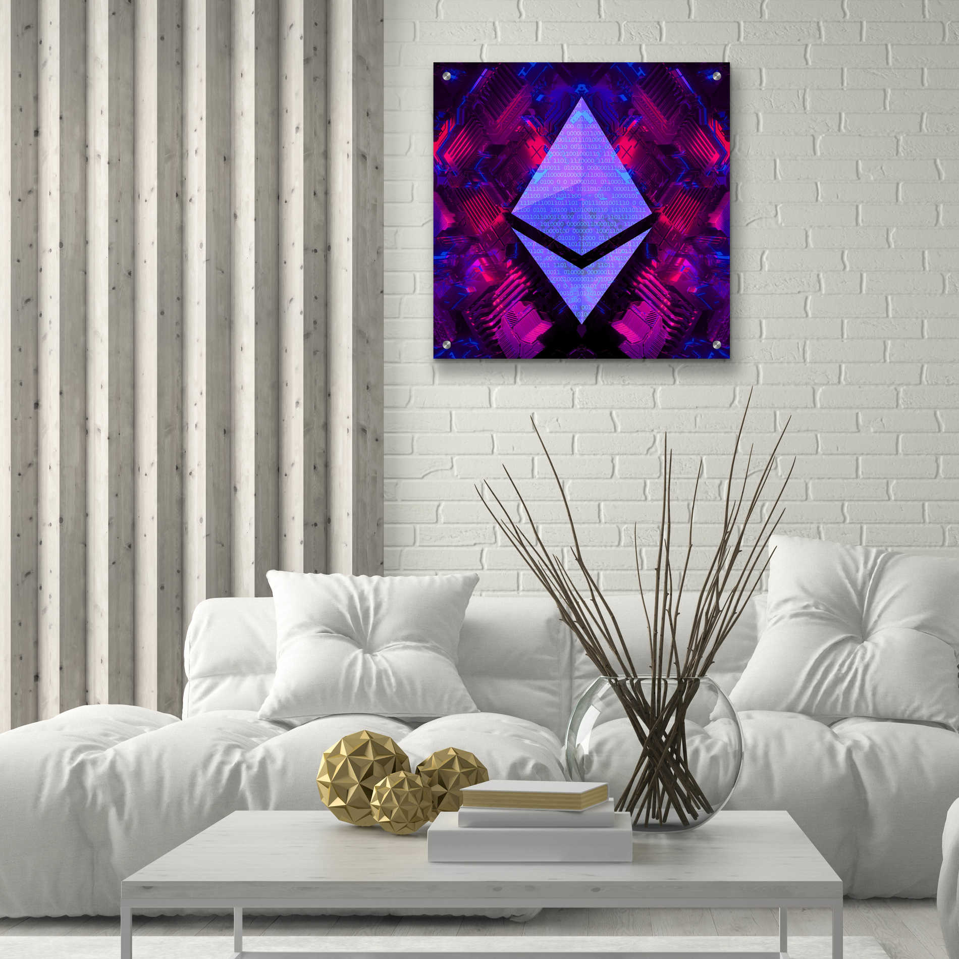 Epic Art 'Ethereum Future' by Cameron Gray Acrylic Glass Wall Art,24x24