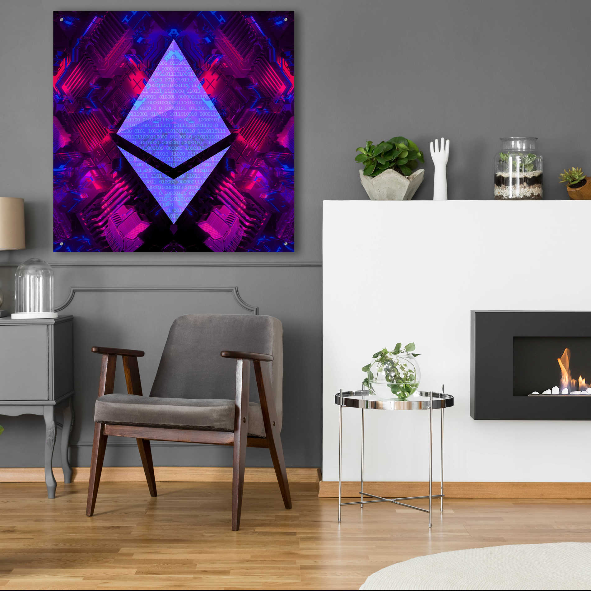 Epic Art 'Ethereum Future' by Cameron Gray Acrylic Glass Wall Art,36x36