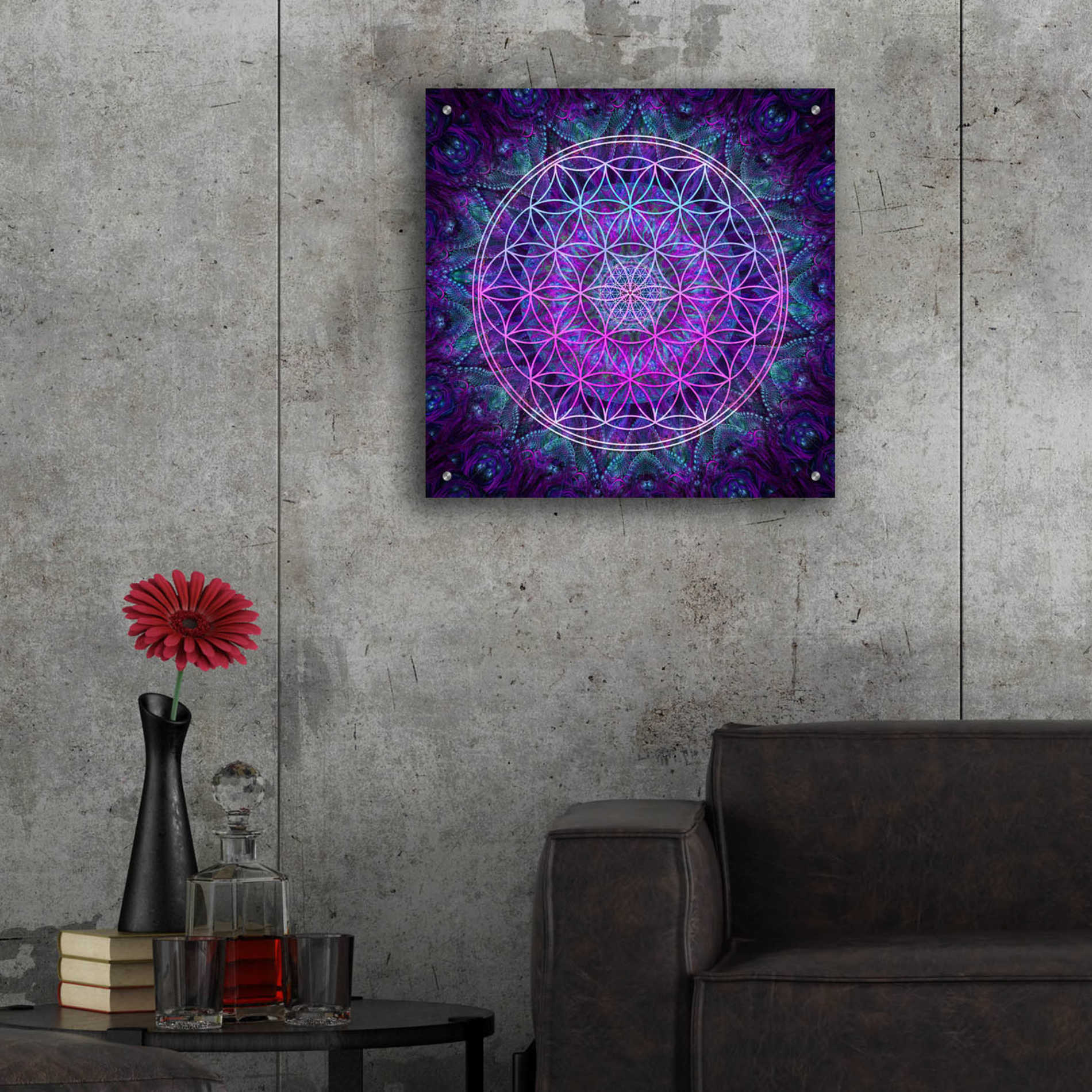 Epic Art 'Flower Of Life' by Cameron Gray Acrylic Glass Wall Art,24x24