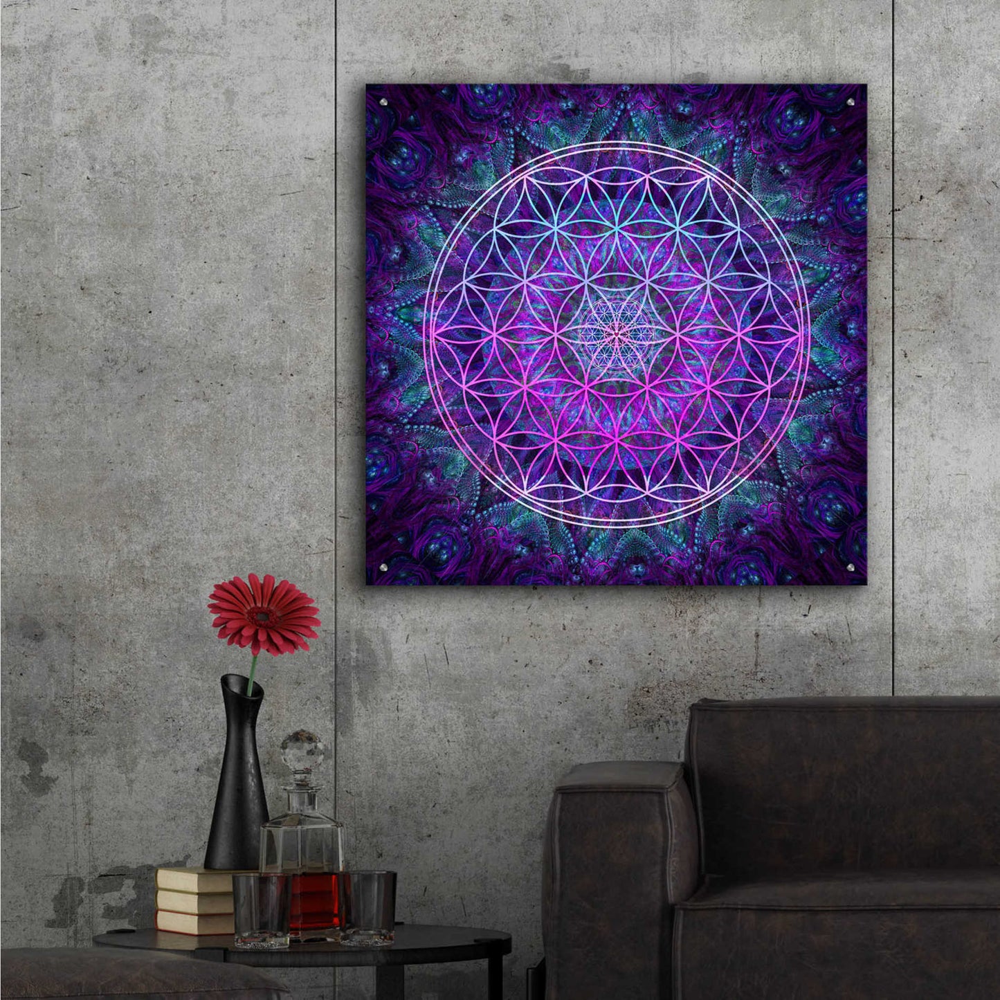 Epic Art 'Flower Of Life' by Cameron Gray Acrylic Glass Wall Art,36x36