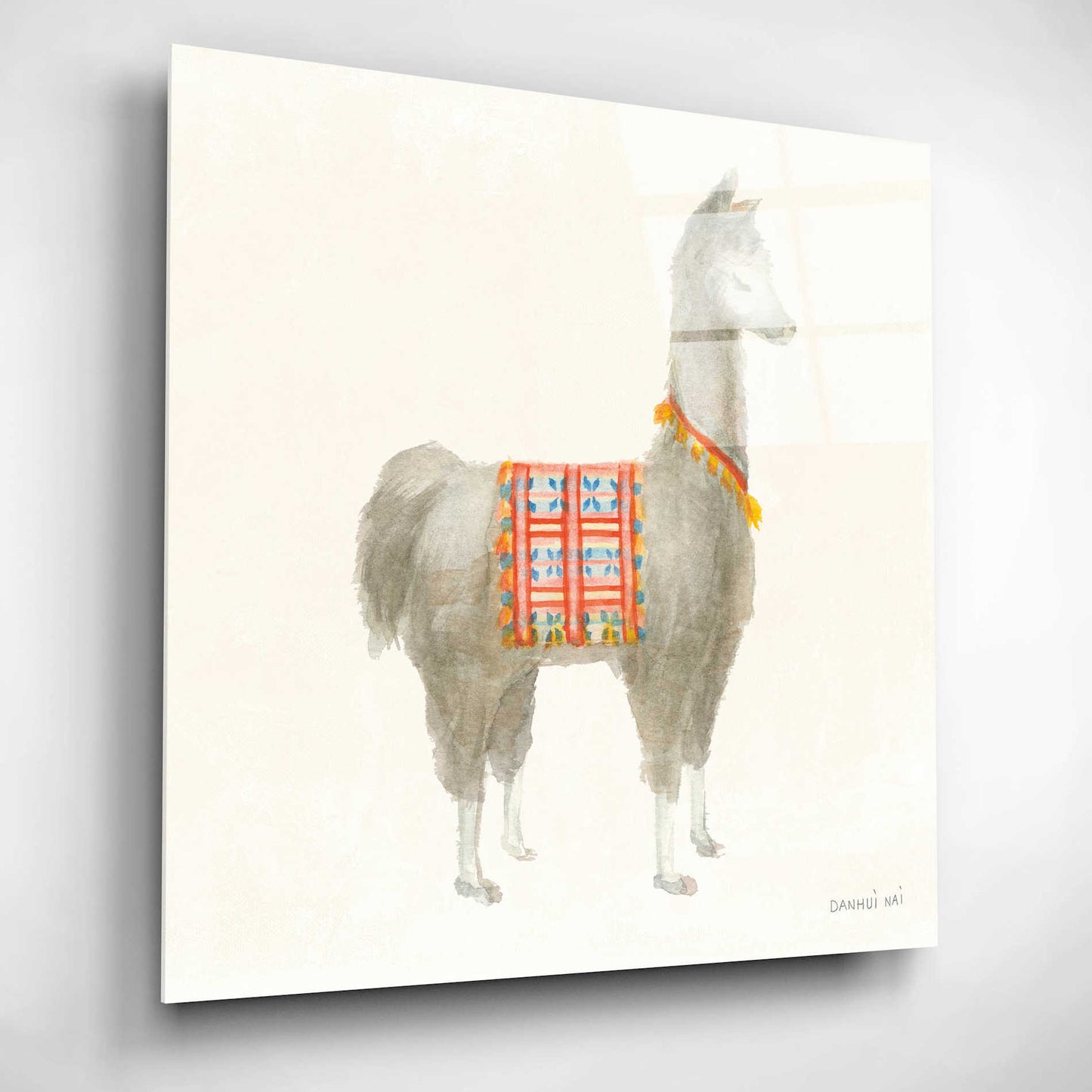 Epic Art 'Festive Llama I' by Danhui Nai, Acrylic Glass Wall Art,12x12