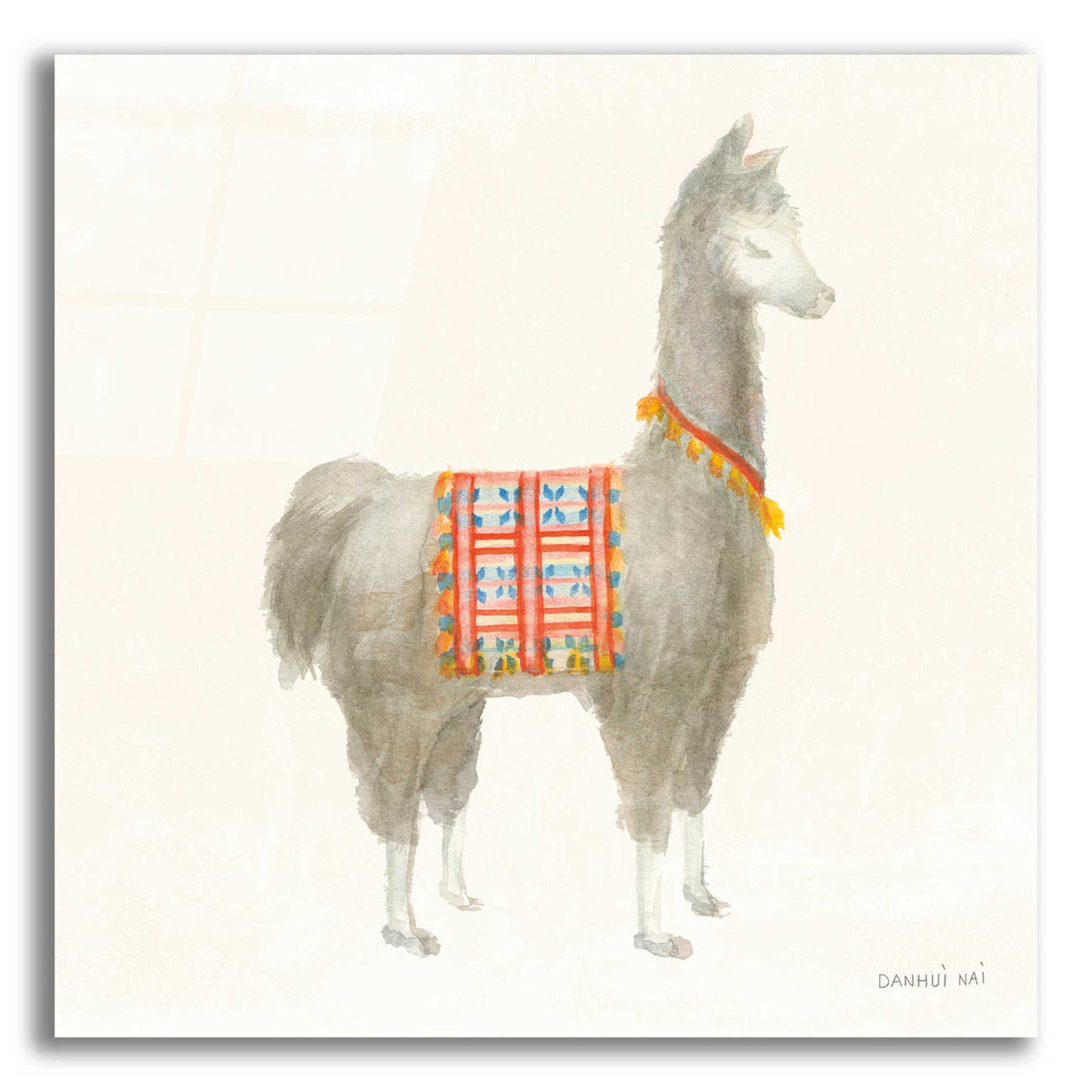 Epic Art 'Festive Llama I' by Danhui Nai, Acrylic Glass Wall Art
